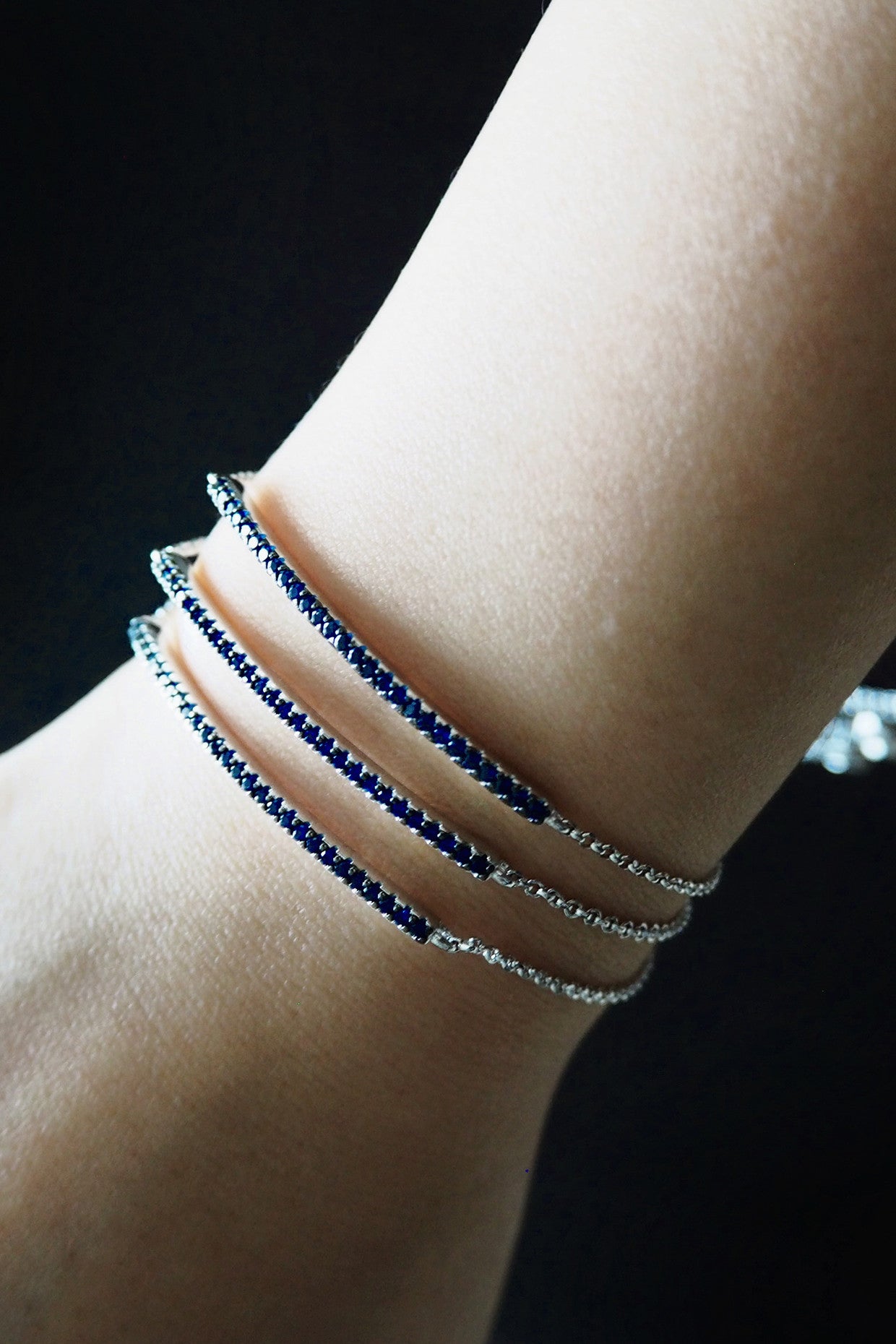Blue Sapphire Pavé Rod Bracelet
