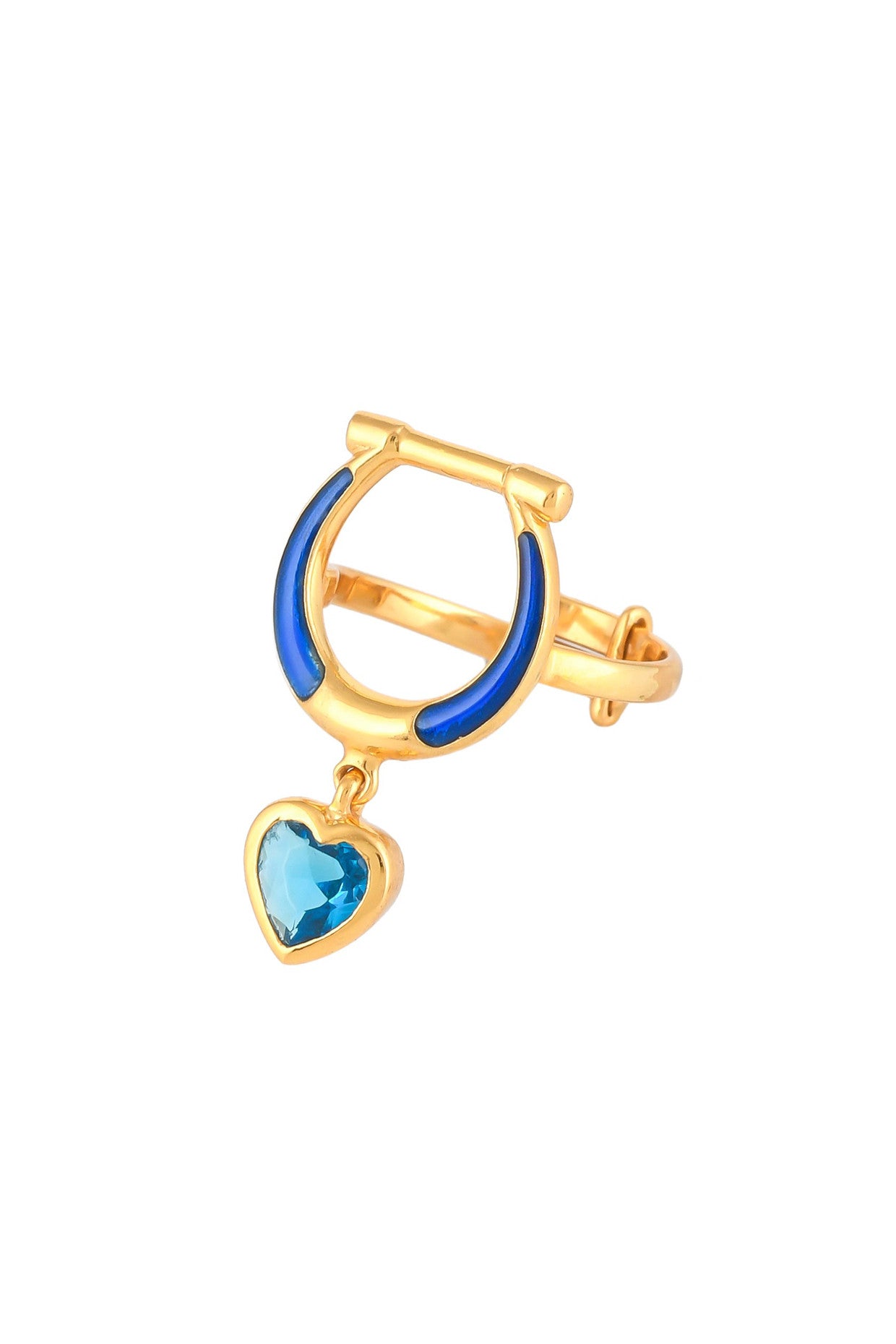 Blue Topaz Rosanna Horse Shoe Ring