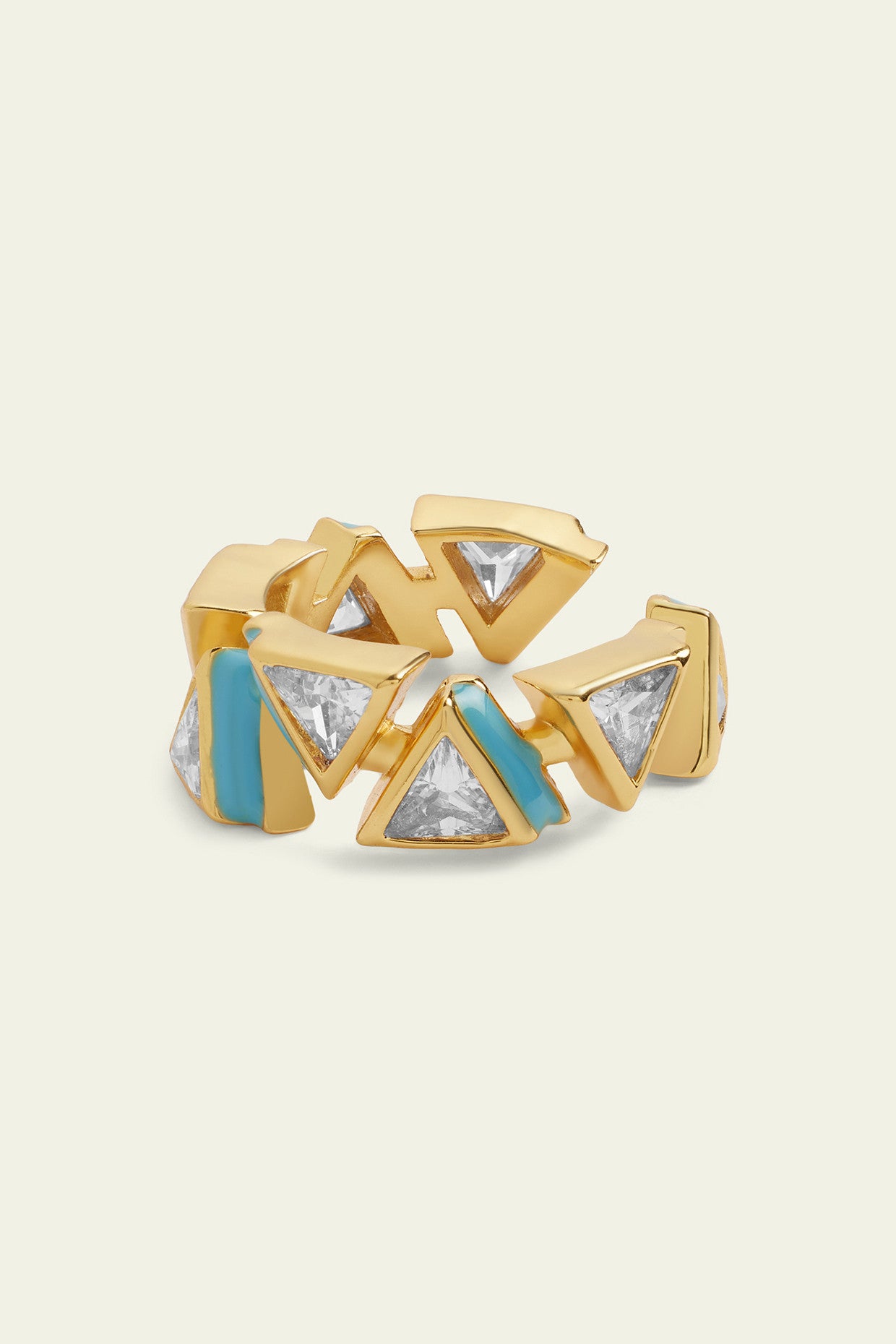 Blue Triangles Infinity Ring