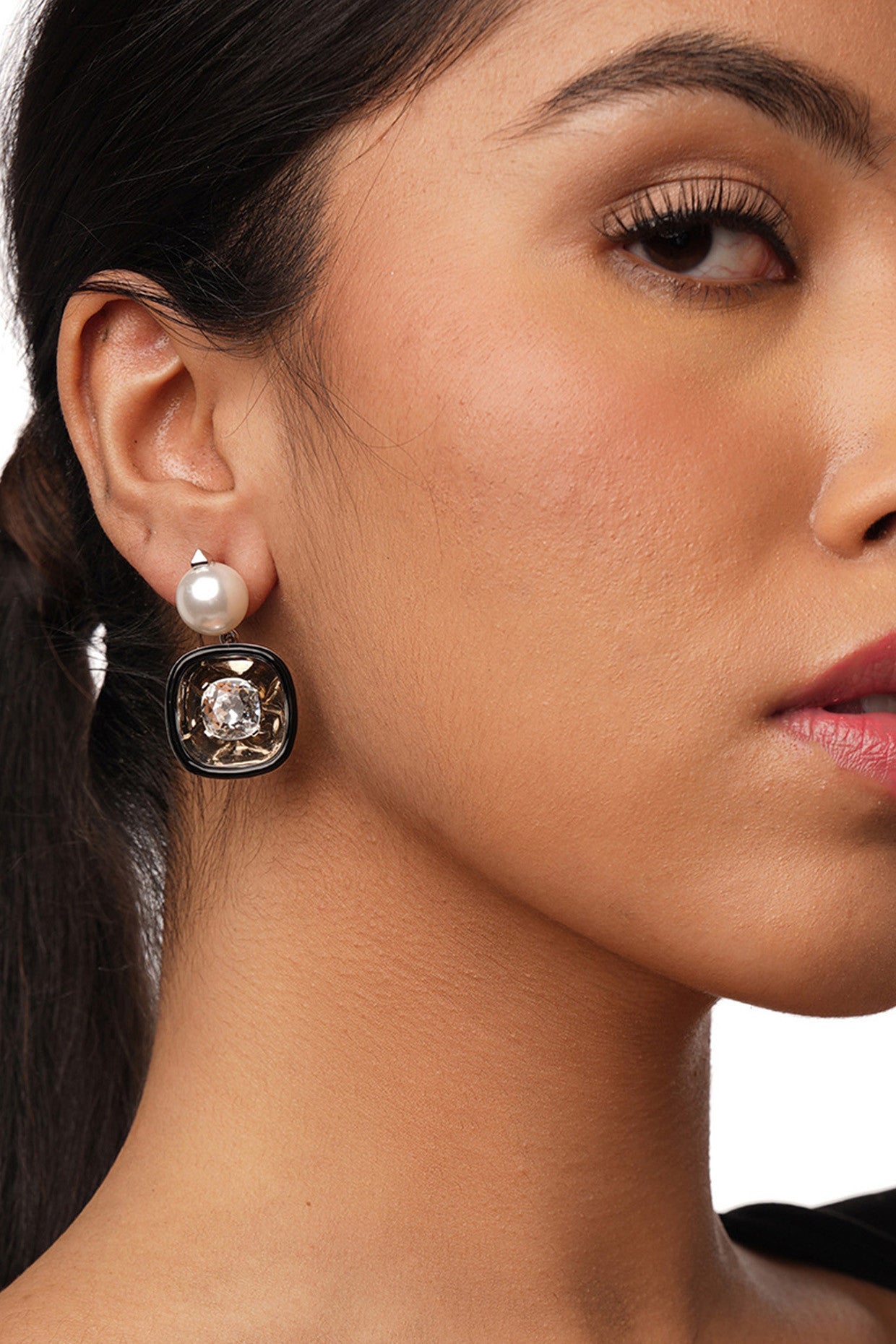 Bougie Glory Wrap Crystal & Pearl Earrings