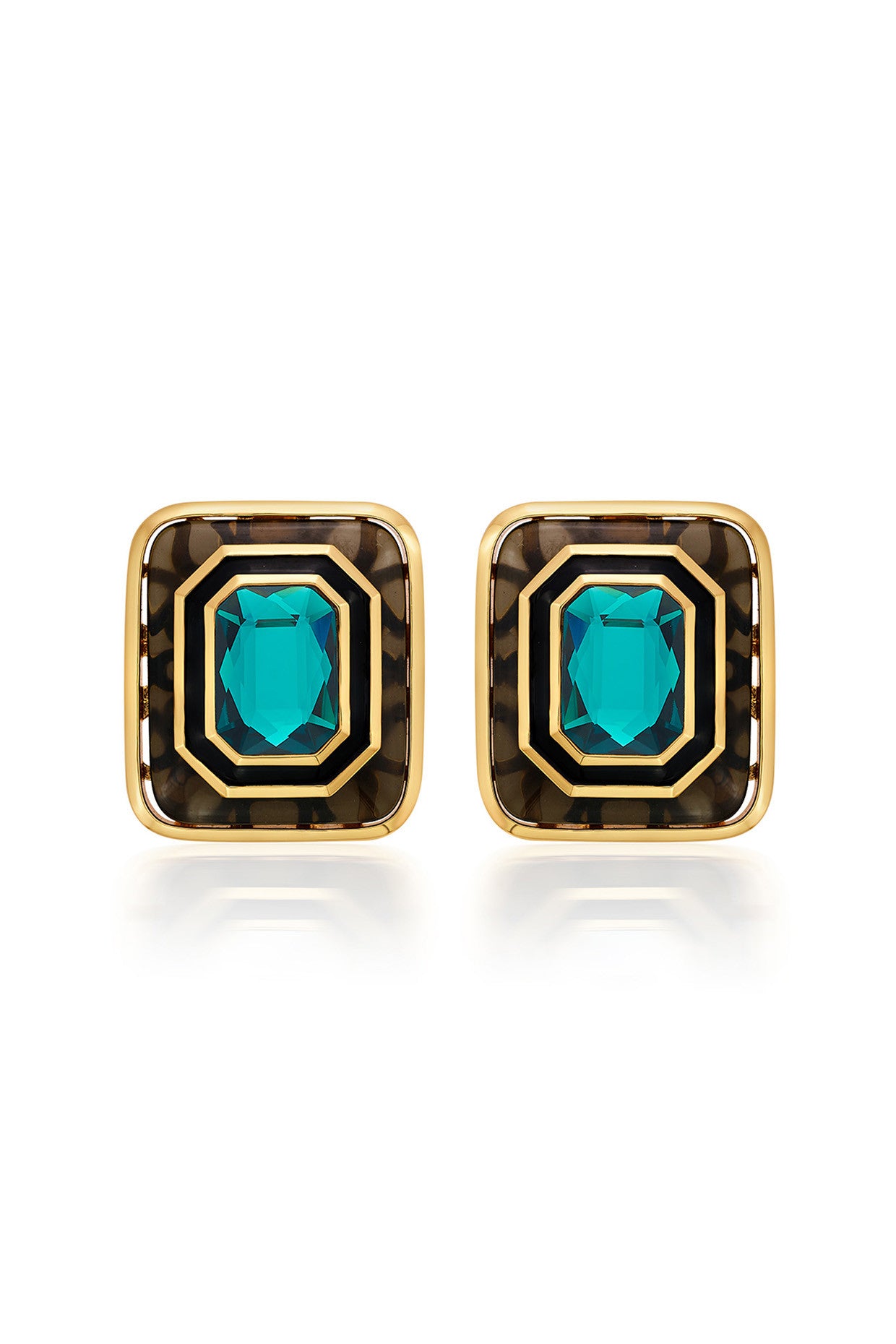 Bougie Green Crystal Resin Studs