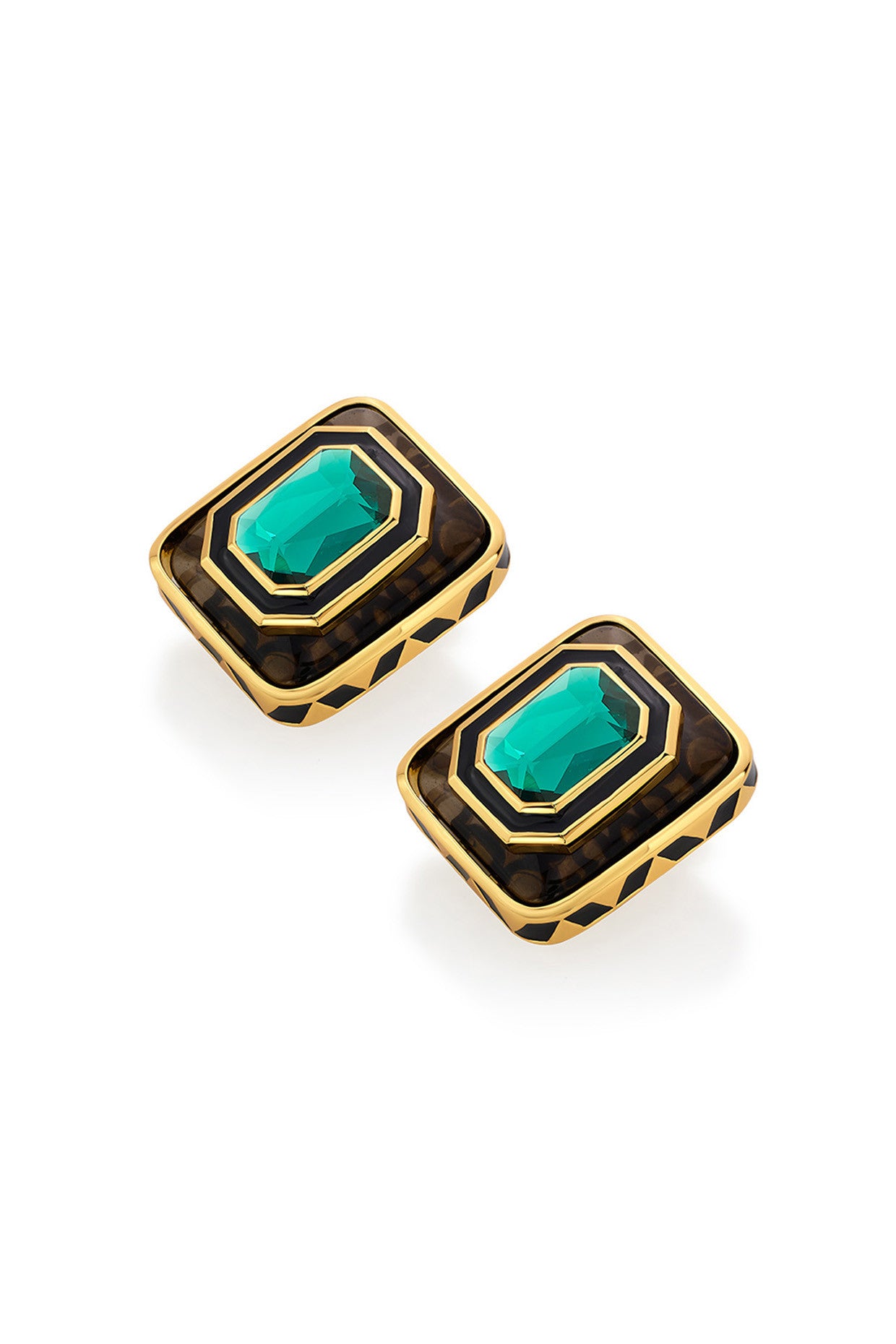 Bougie Green Crystal Resin Studs