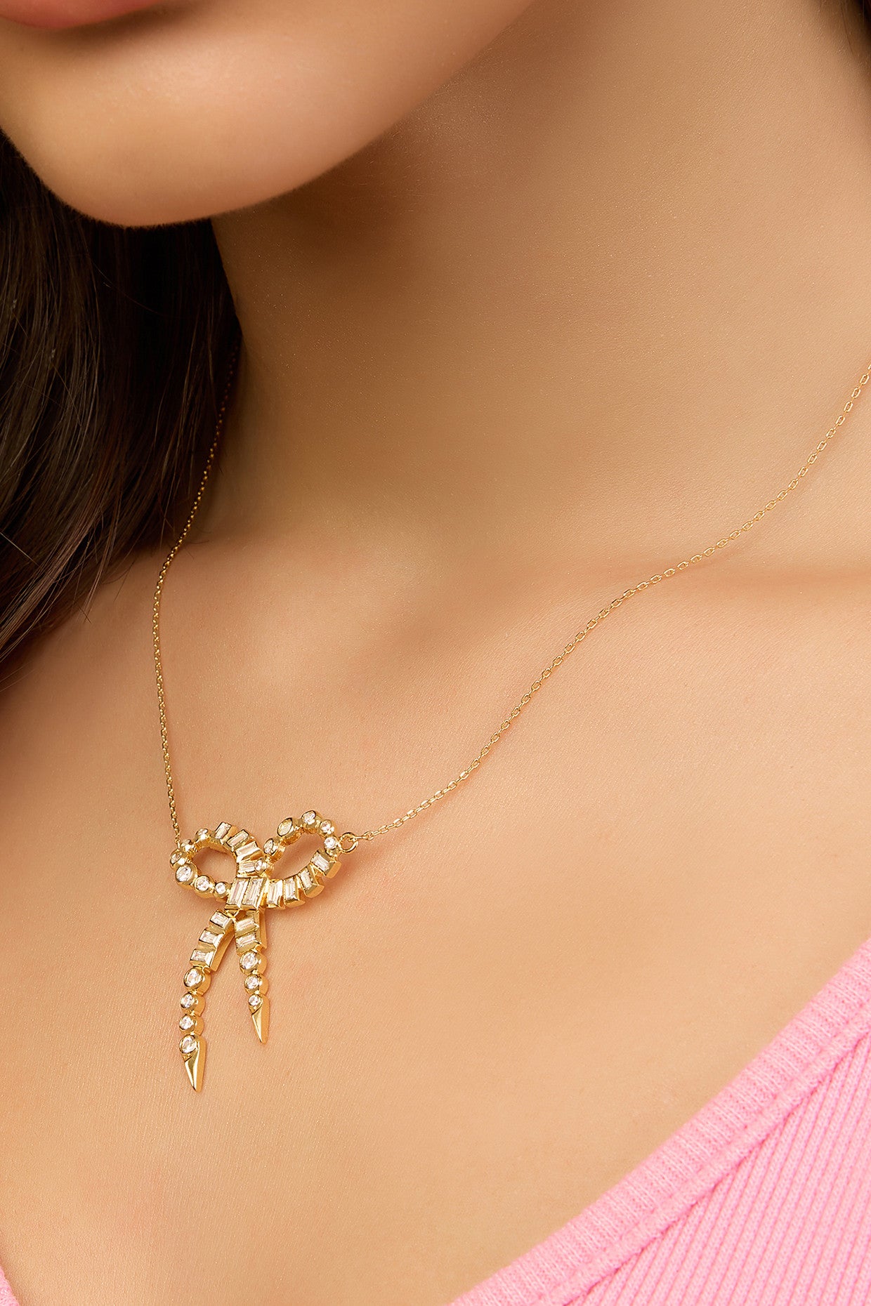 Bow Spiked Necklace