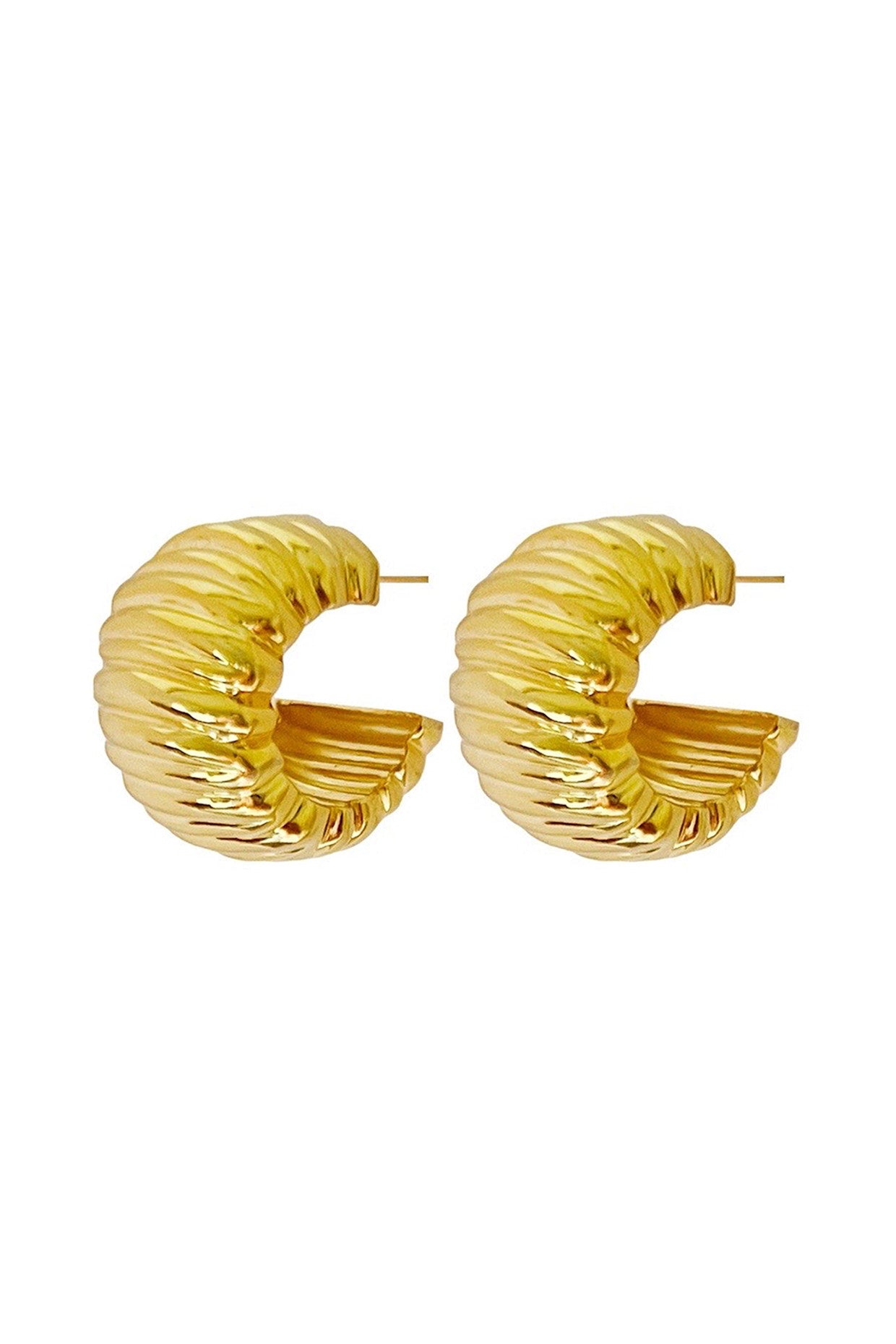 Gold Plated Broad Bumpy Hoops