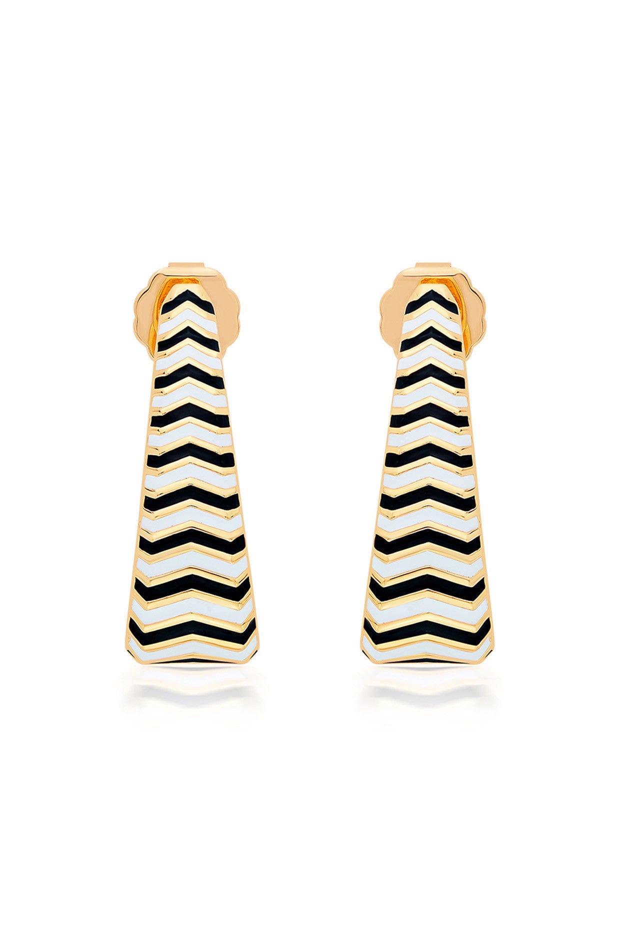 Chevron Oblong Enamel Hoops