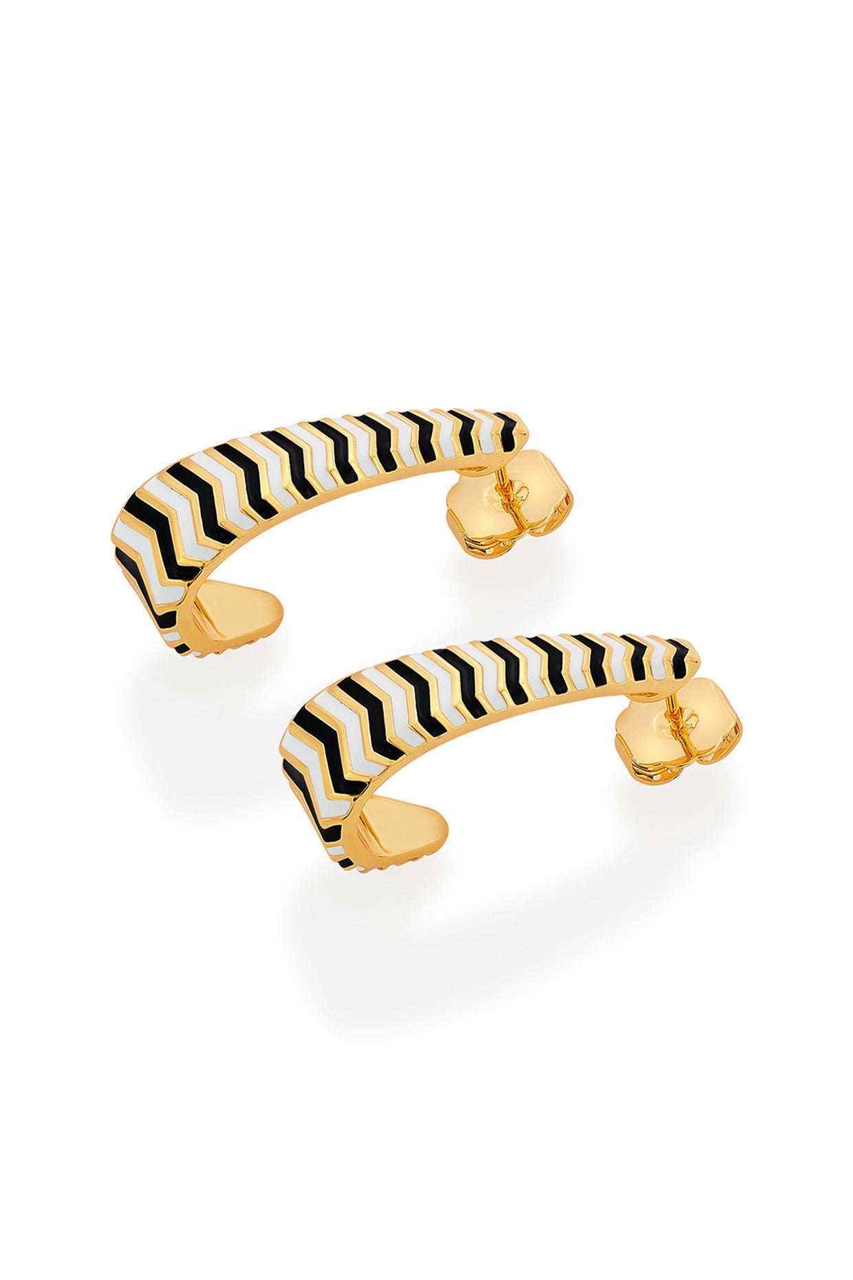 Chevron Oblong Enamel Hoops