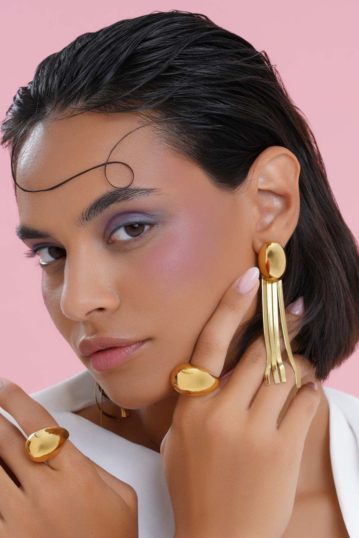 Coral Earrings 18k Gold Plated