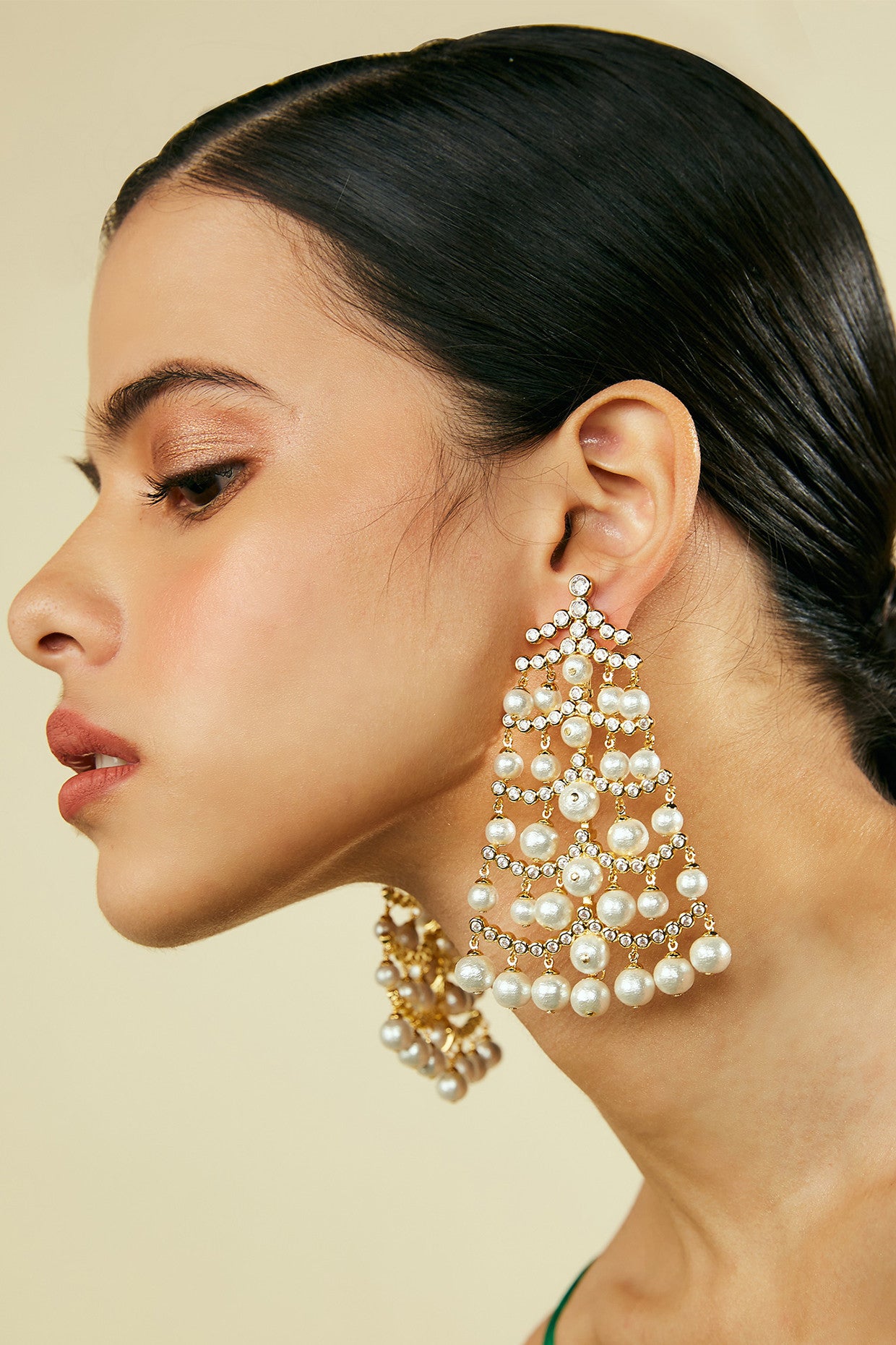 Pearl Crystal Waterfall Earrings
