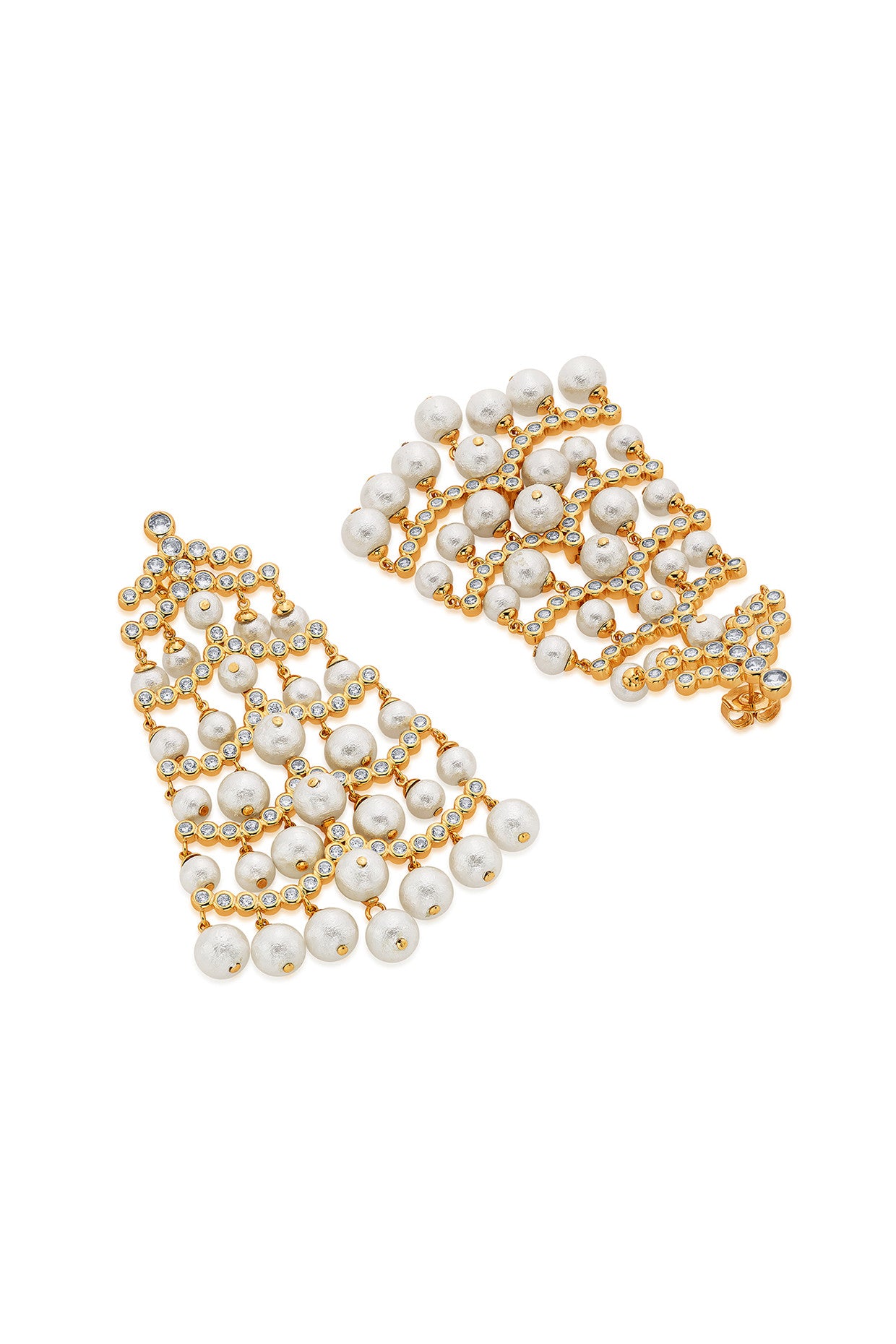 Pearl Crystal Waterfall Earrings