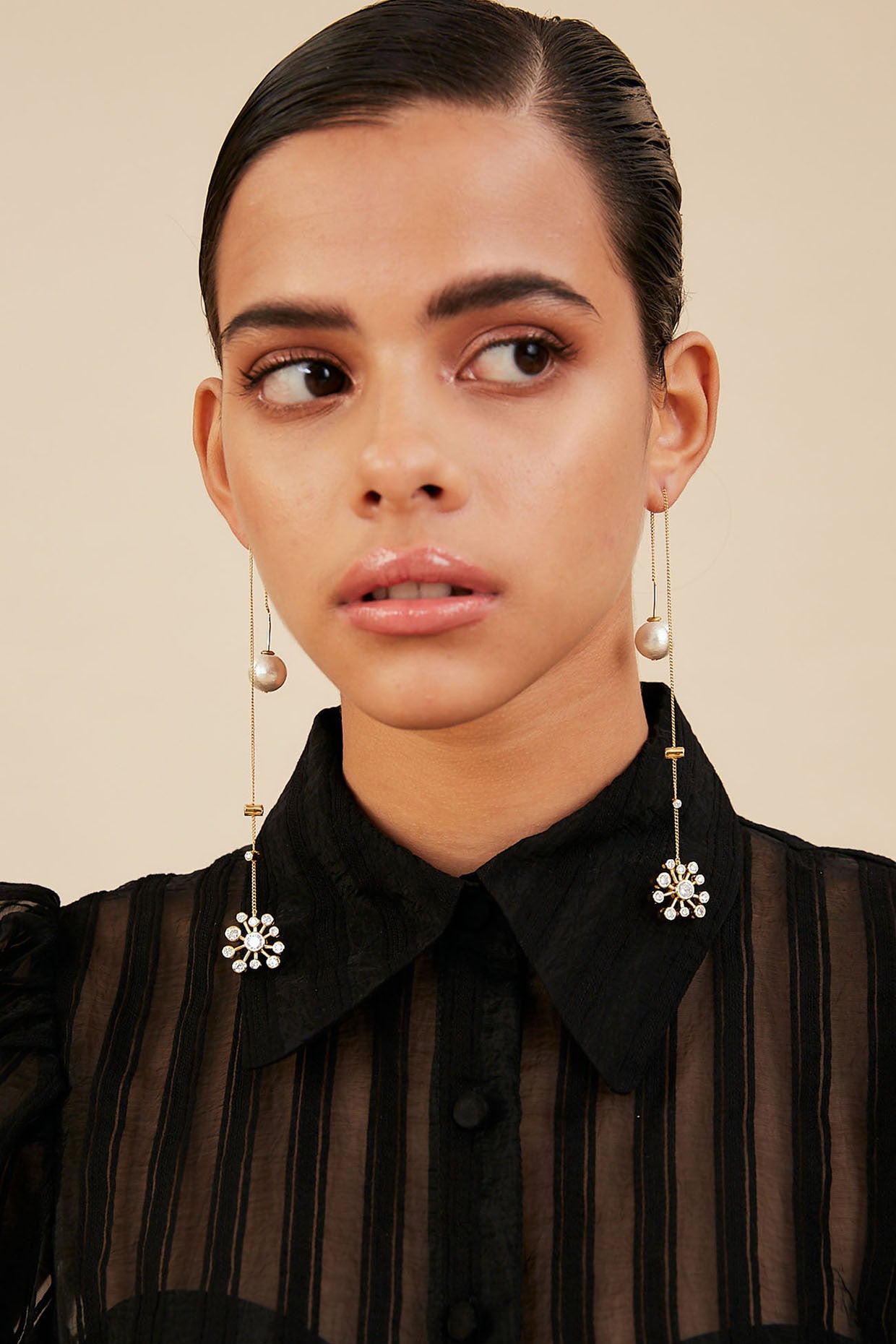 Floret Needle and Thread Earrings