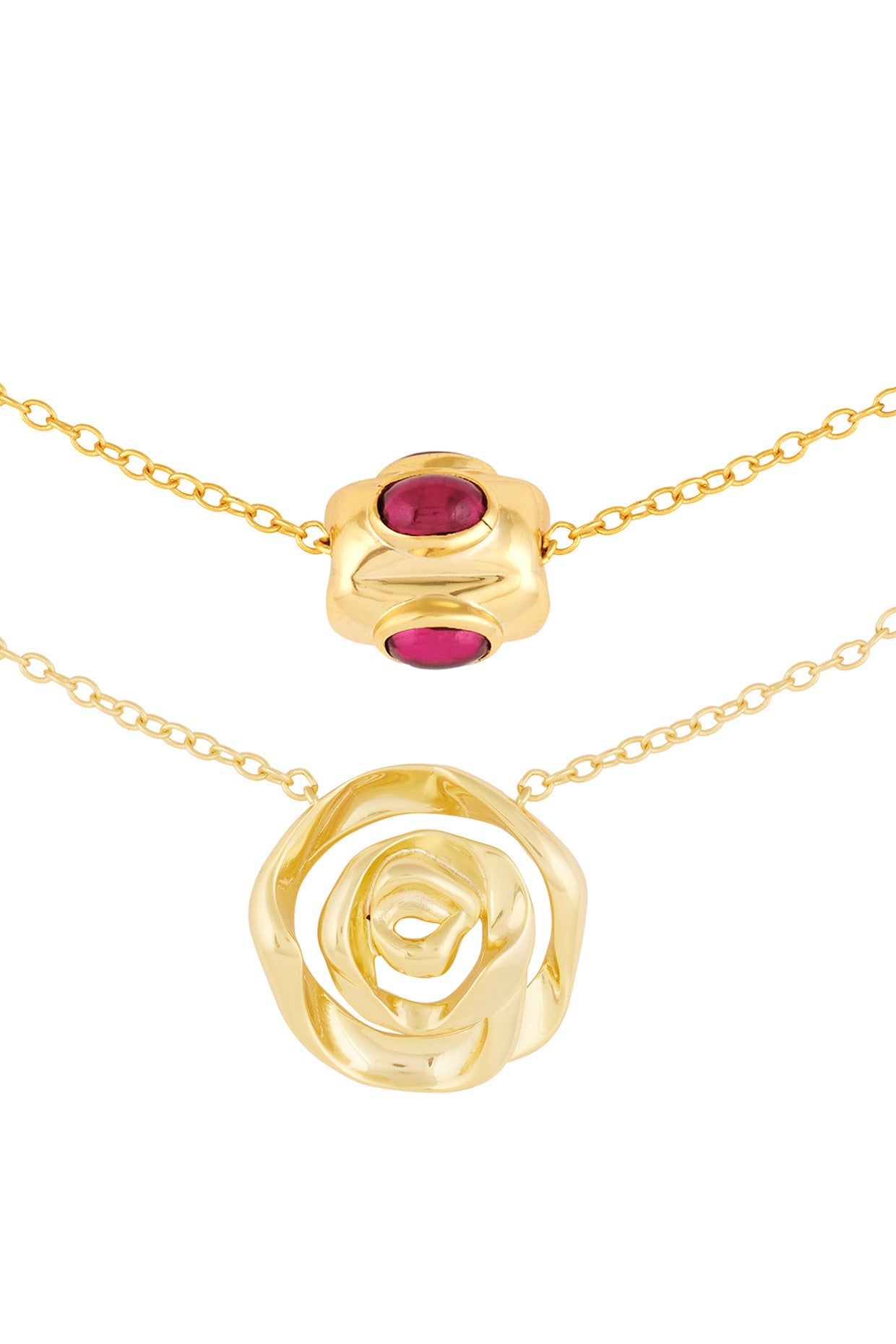 Double Rose Layered Necklace