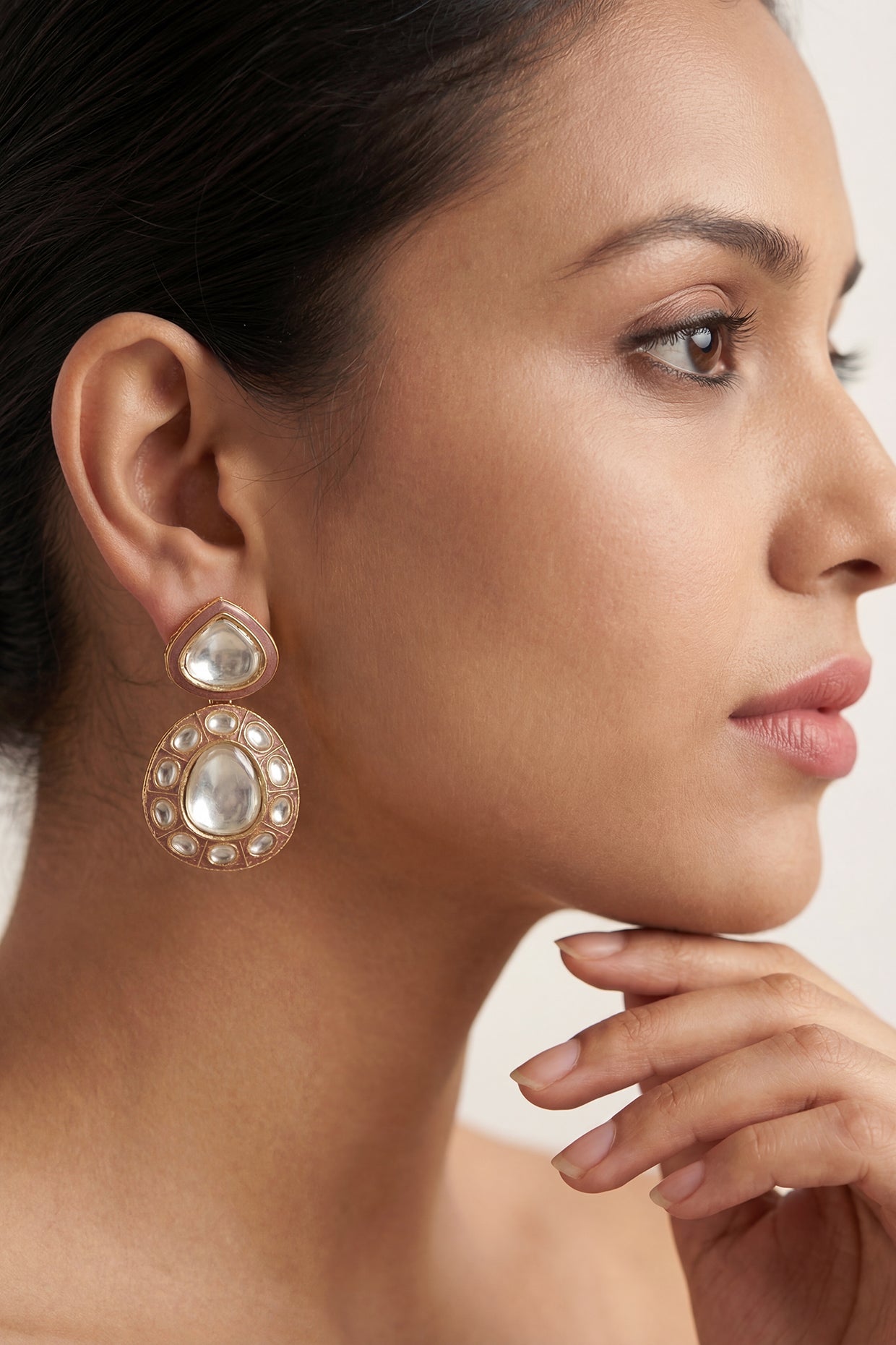 Ramsha Brown Kundan Studs