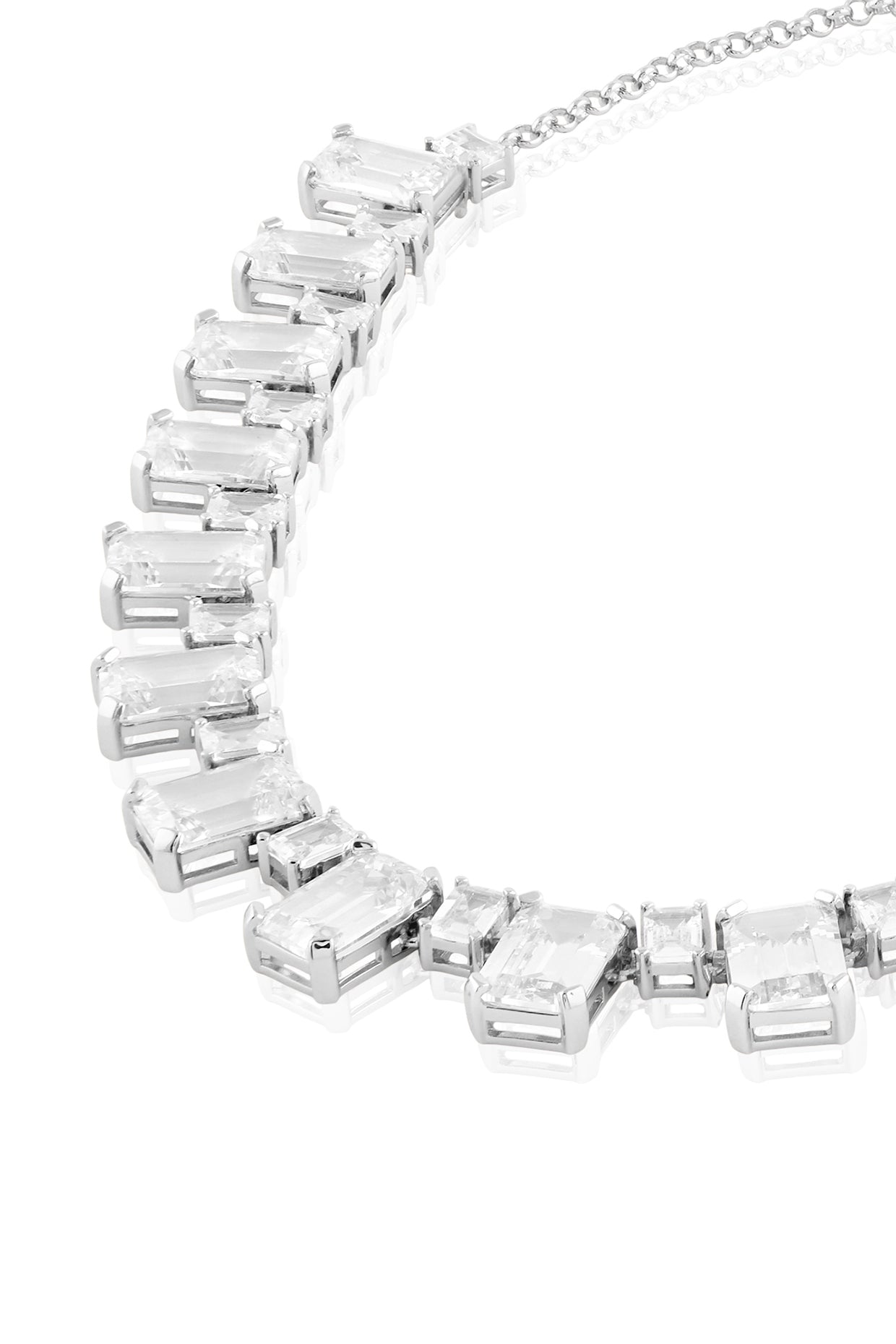 Colette Collar Necklace In Rhodium Plated
