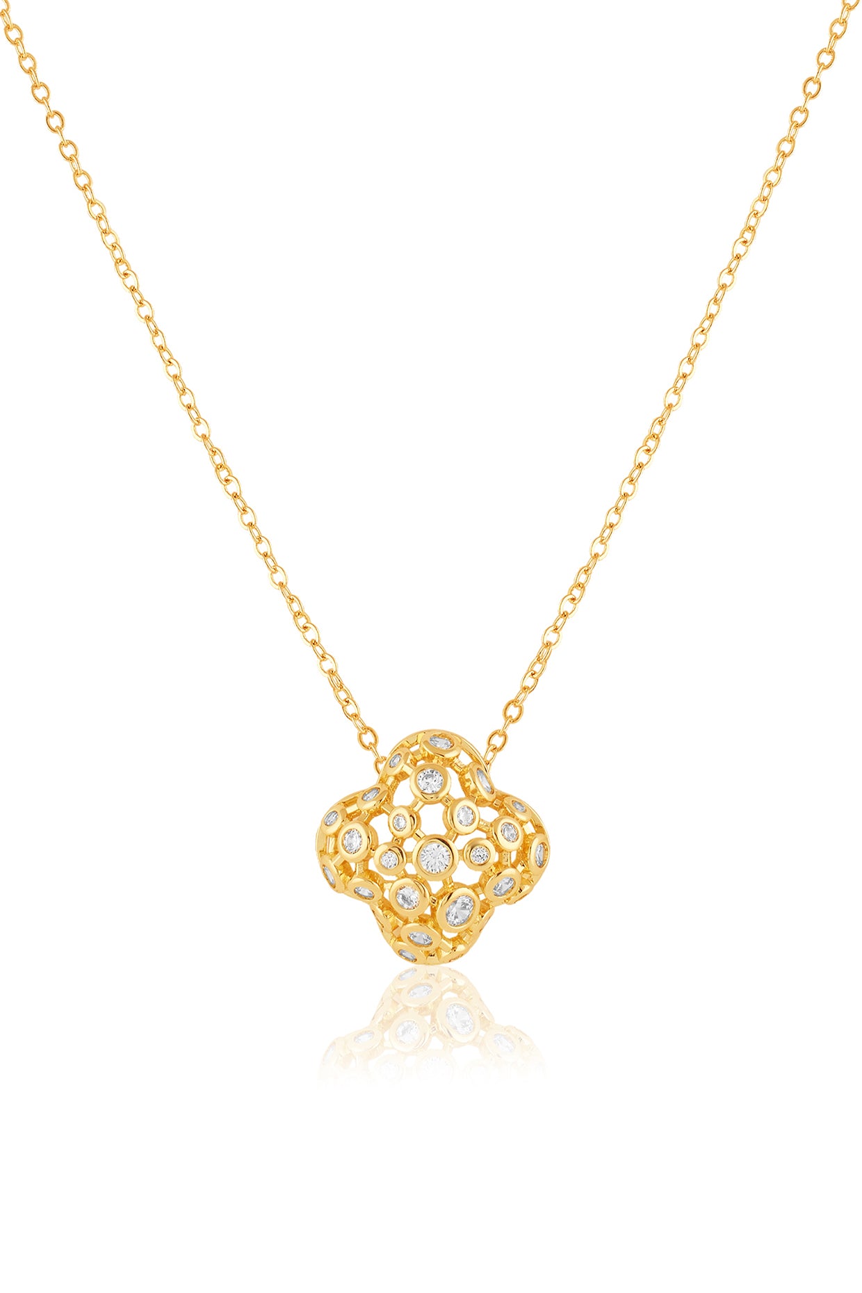 Coroa Pendant Necklace In 18Kt Gold Plated
