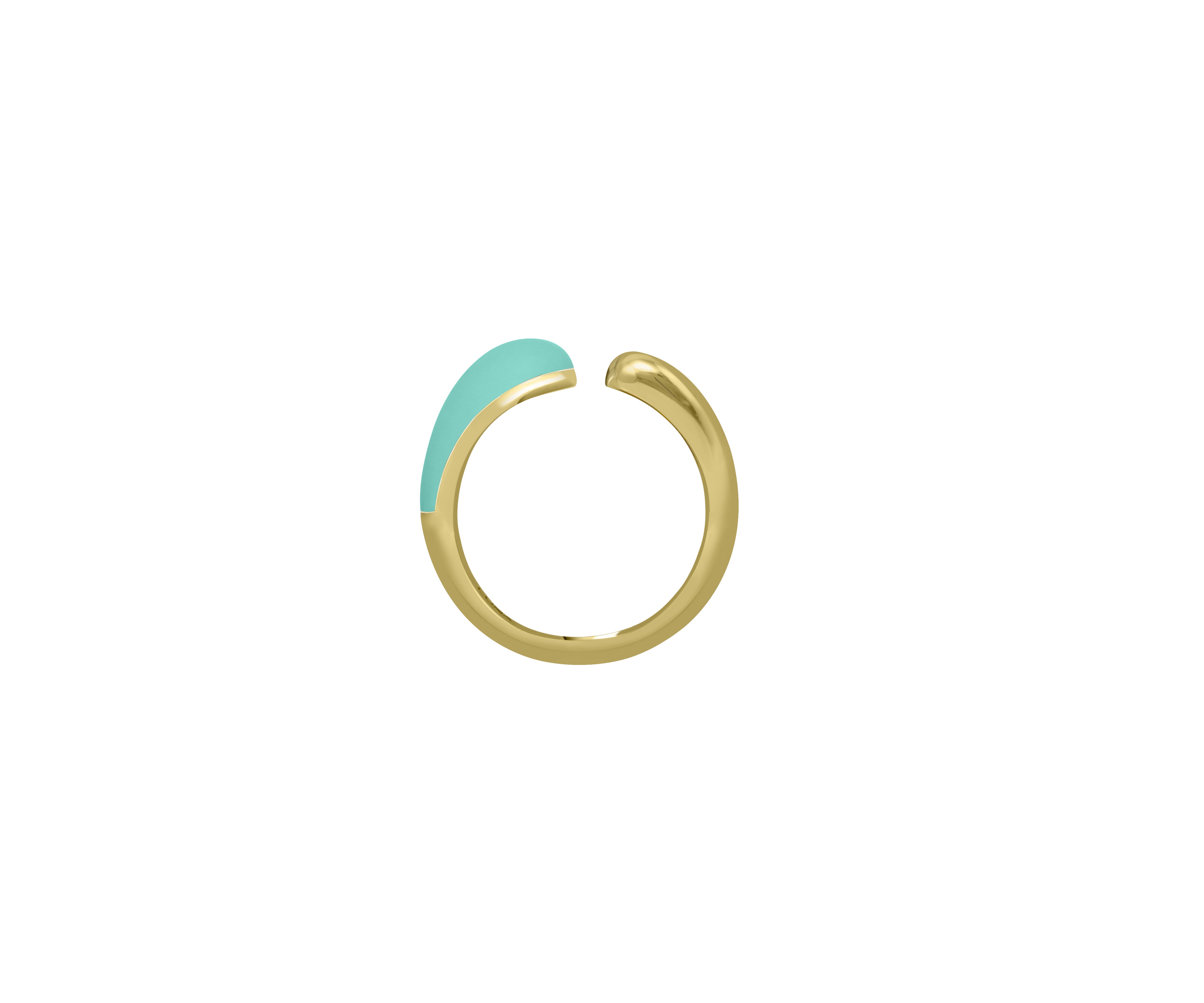 Gold & White Glossed Ring