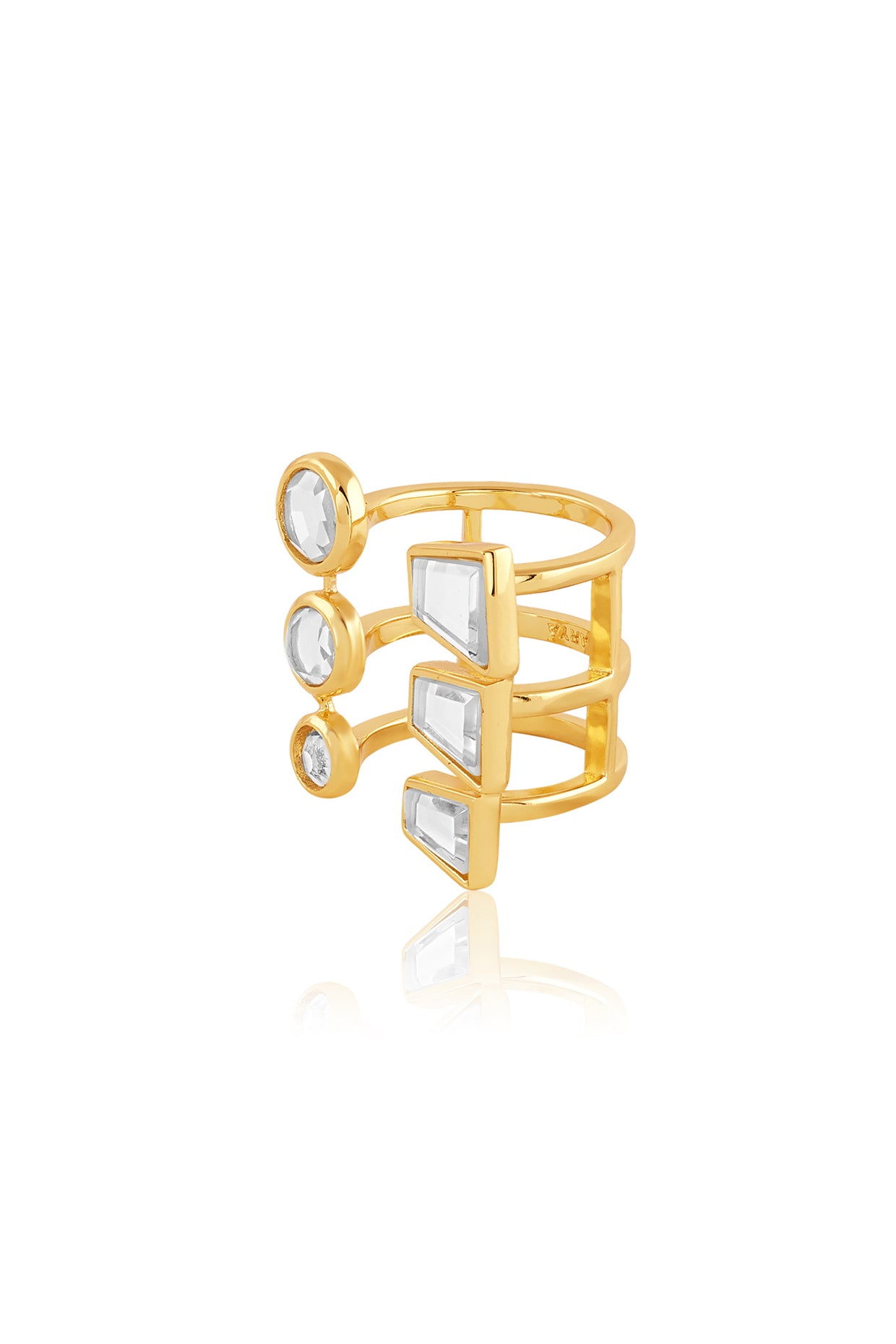 Ayaana Floral Cocktail Ring 18Kt Gold Plated