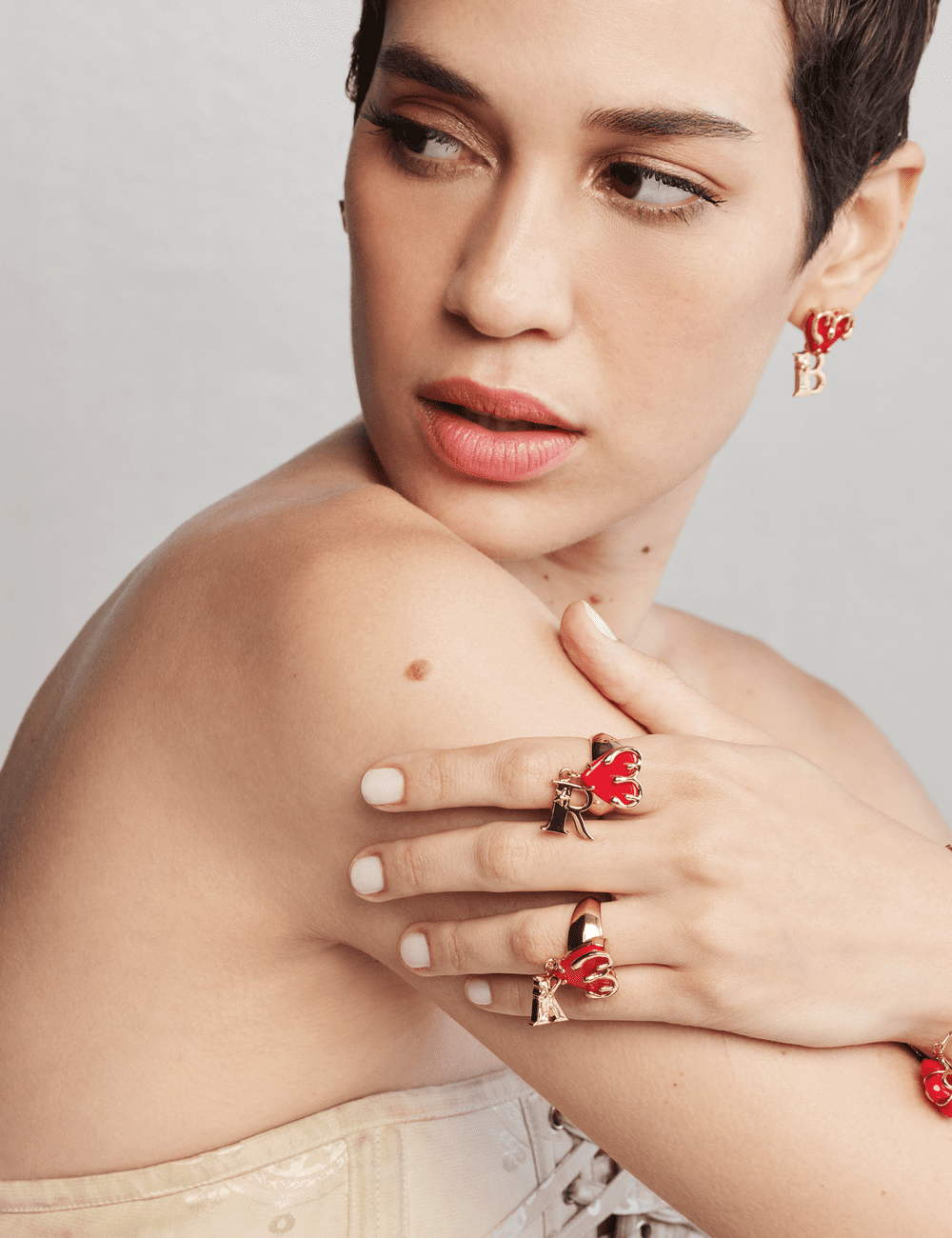 22kt Gold Plated Initial Heart Ring