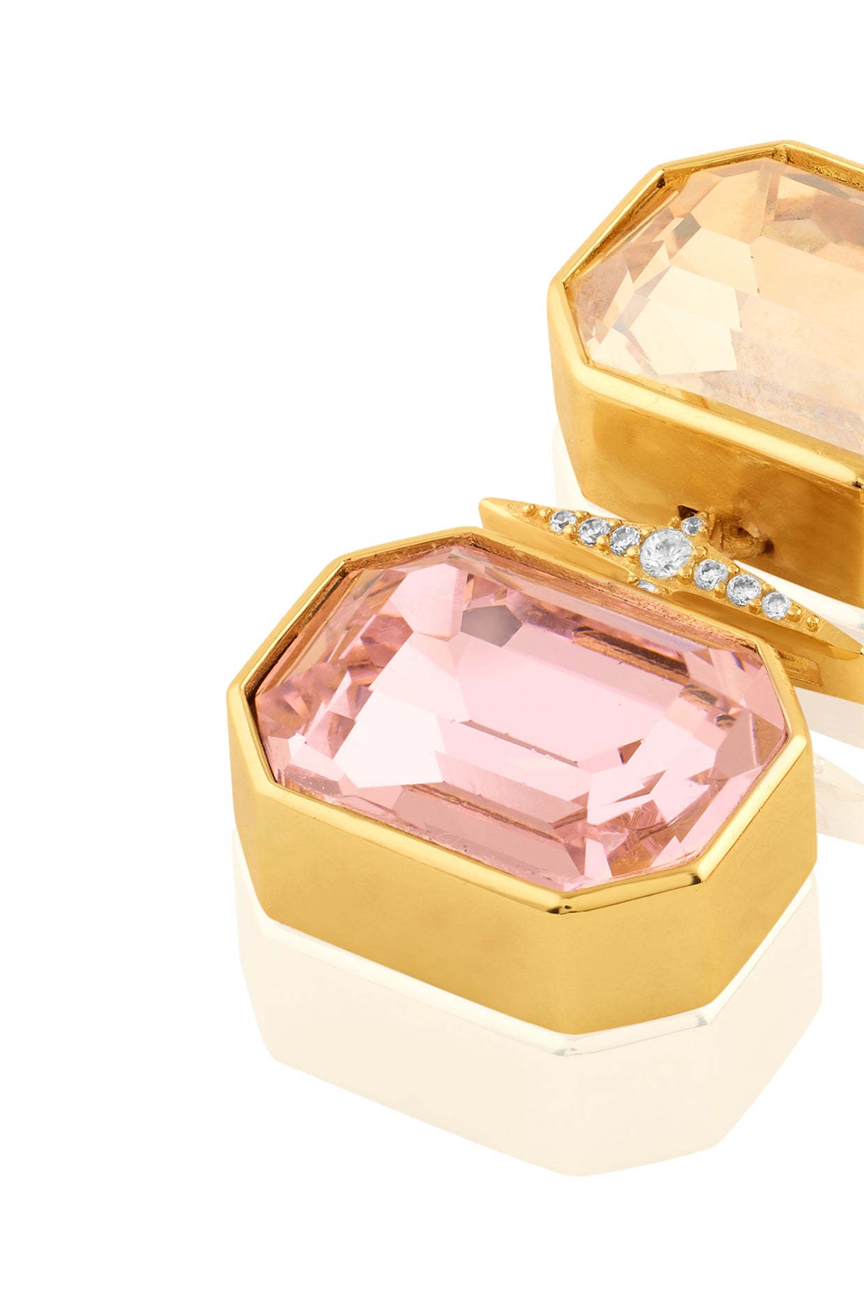 Pink Limoncello Drop Earrings In 18Kt Gold Plated