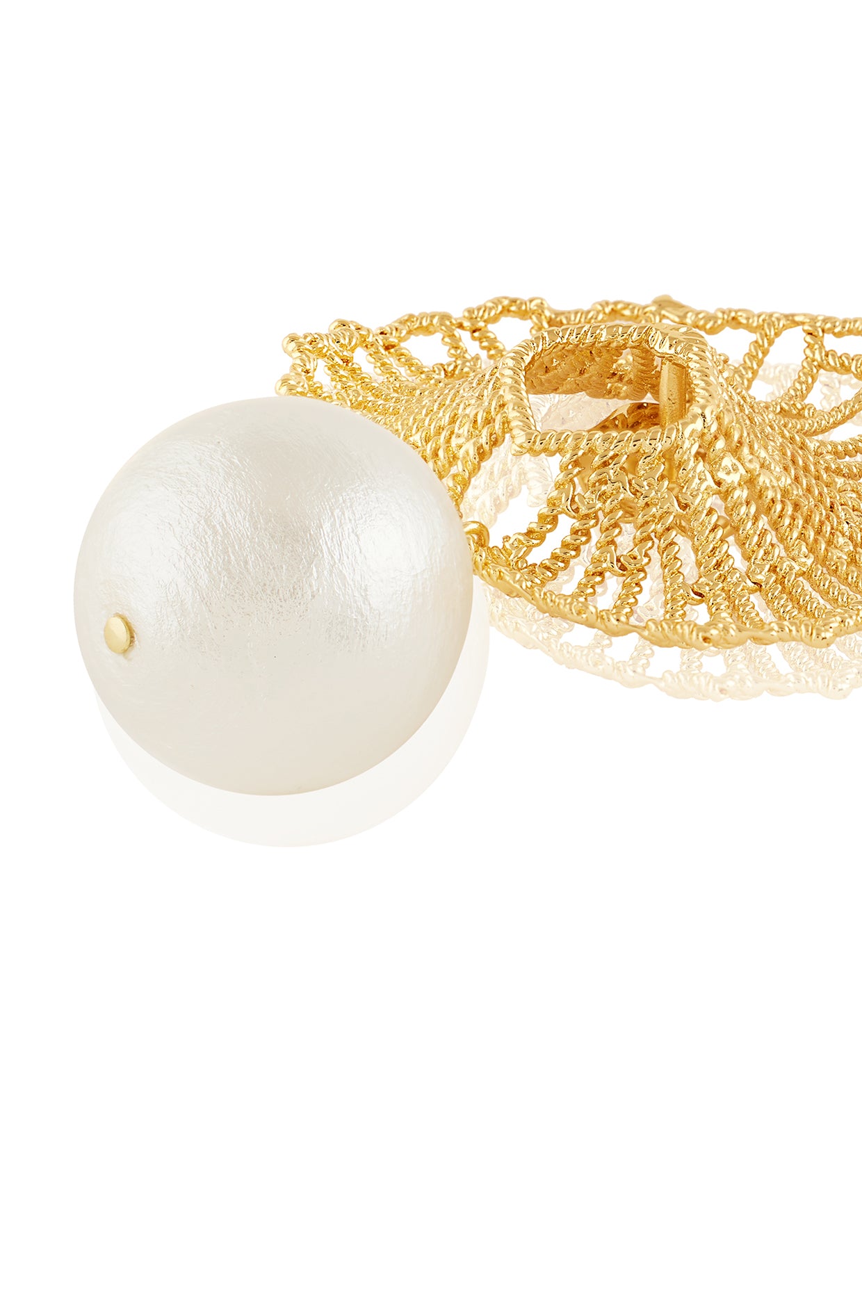 Gypsy Soul Leaf & Pearl Drop Earrings 18Kt Gold Plated