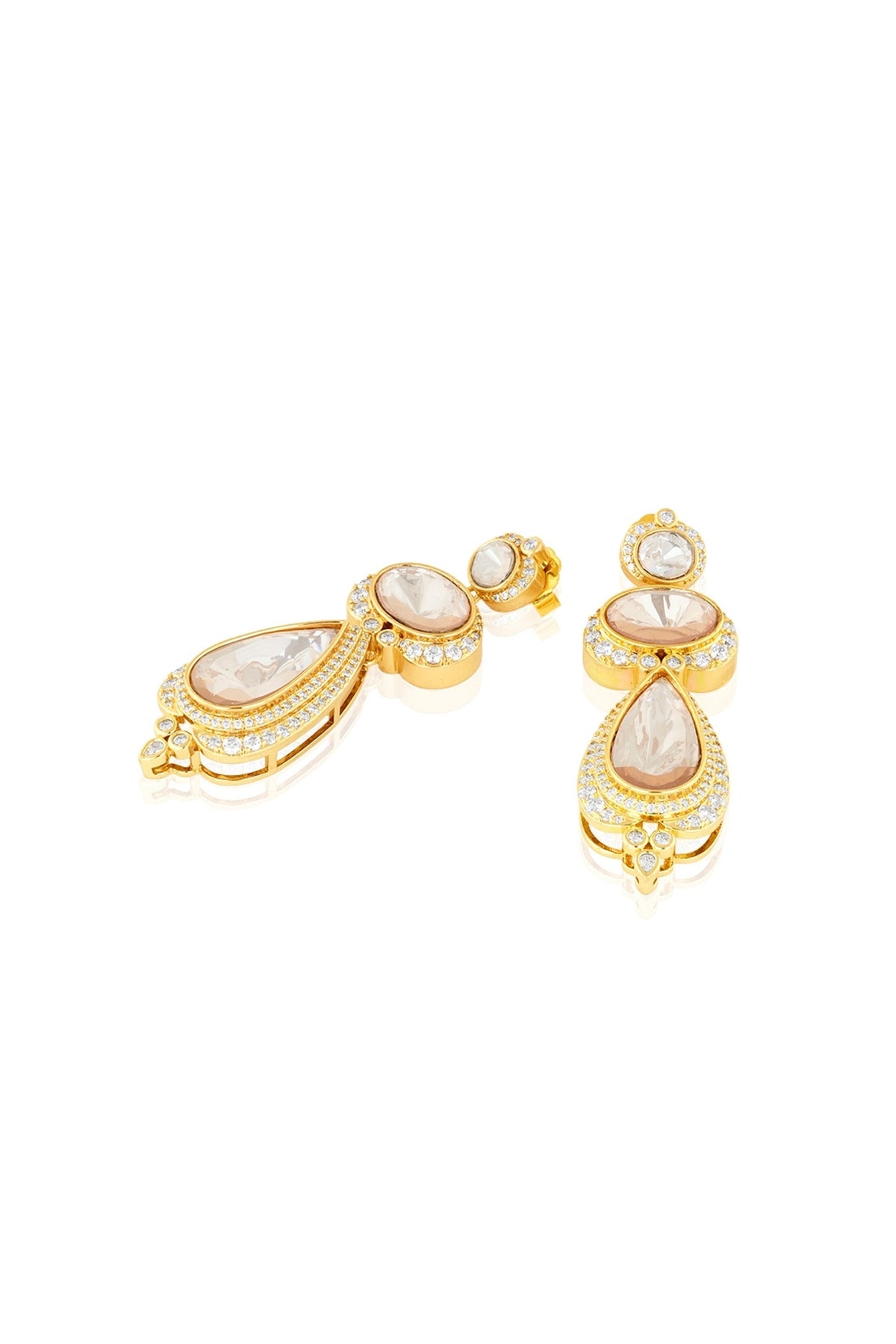 Polki Royal Ascend Statement Long Earrings