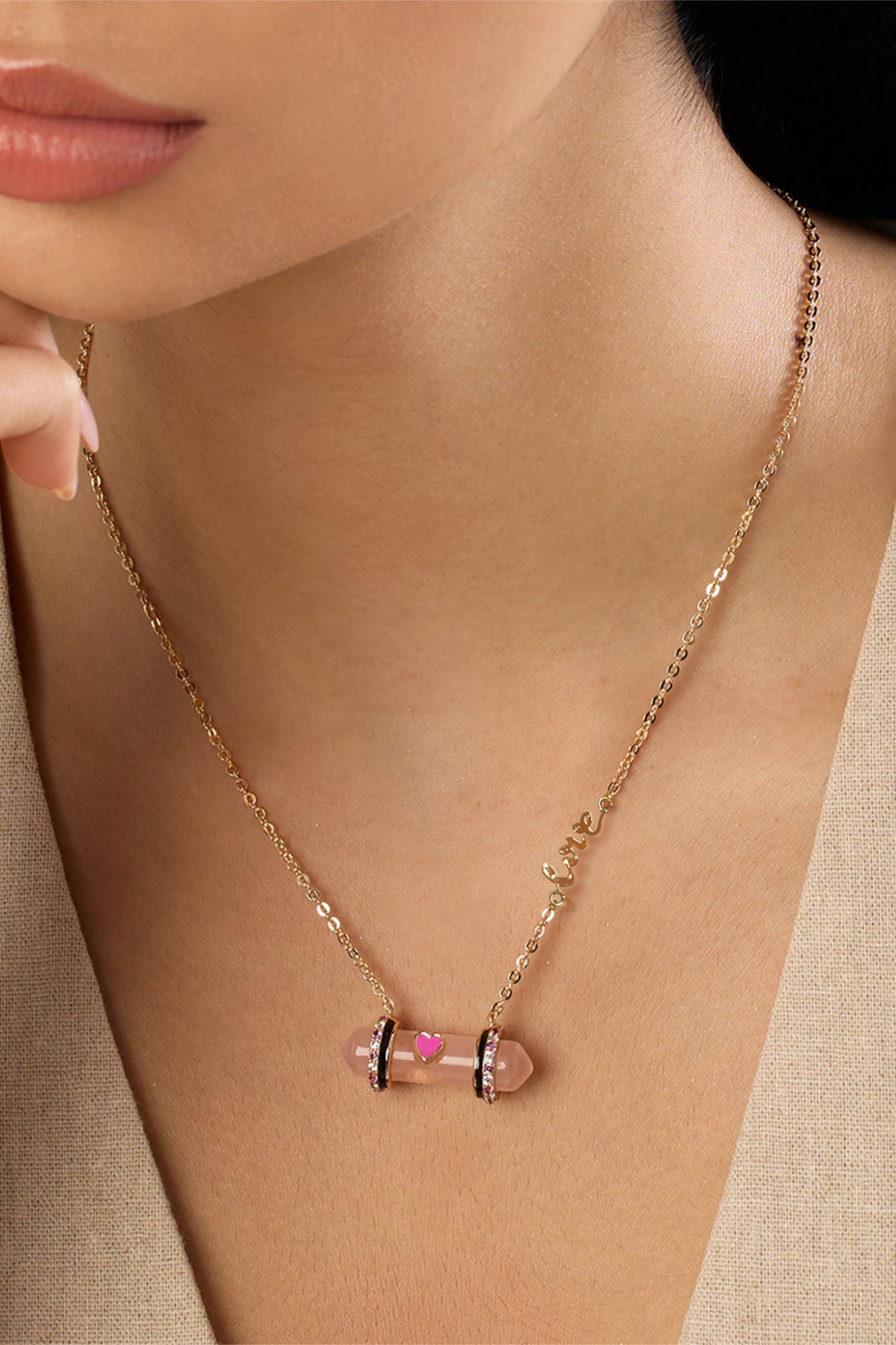 Heart of Light Necklace In Green plating