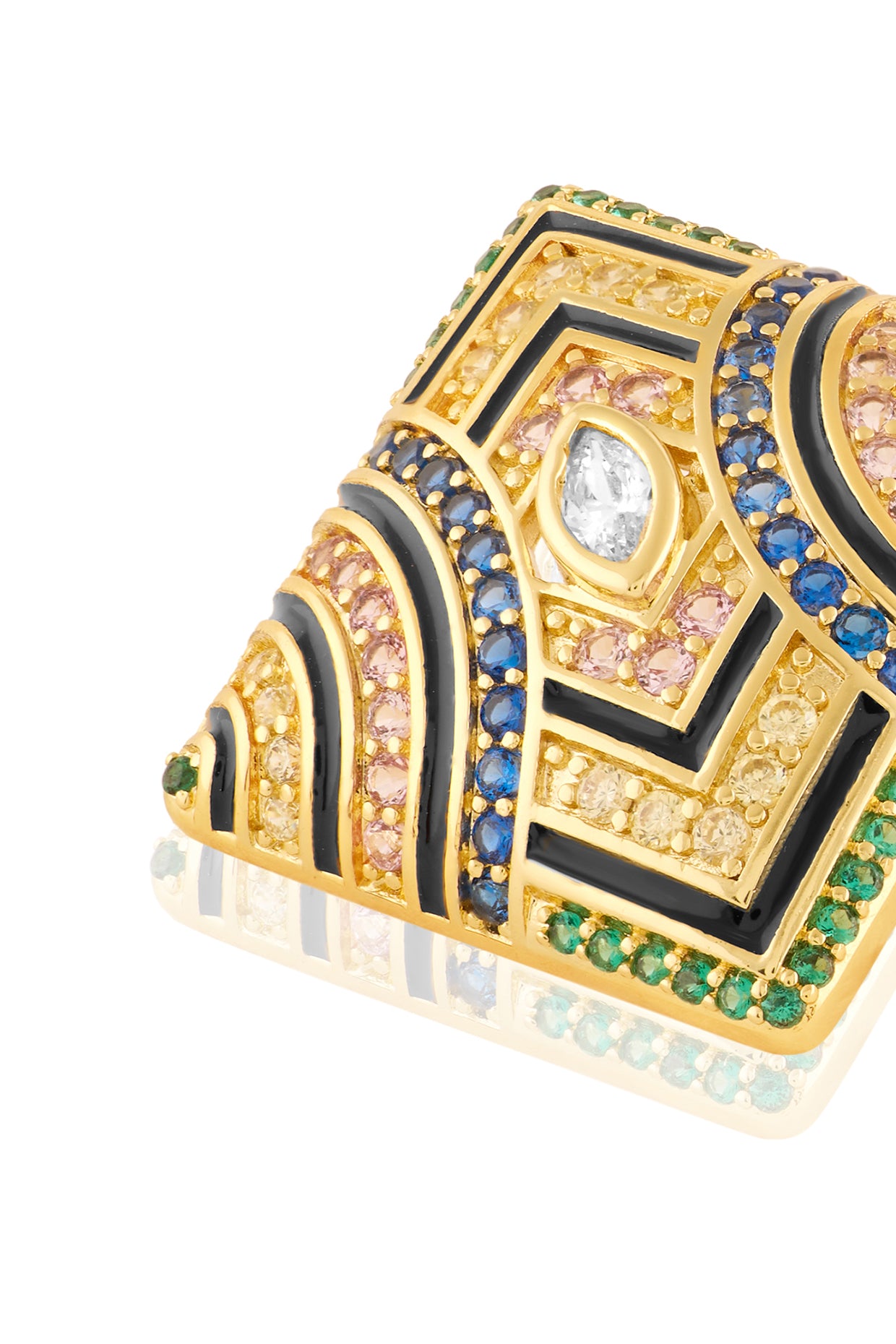 Delyra Square Studs In 18Kt Gold Plated