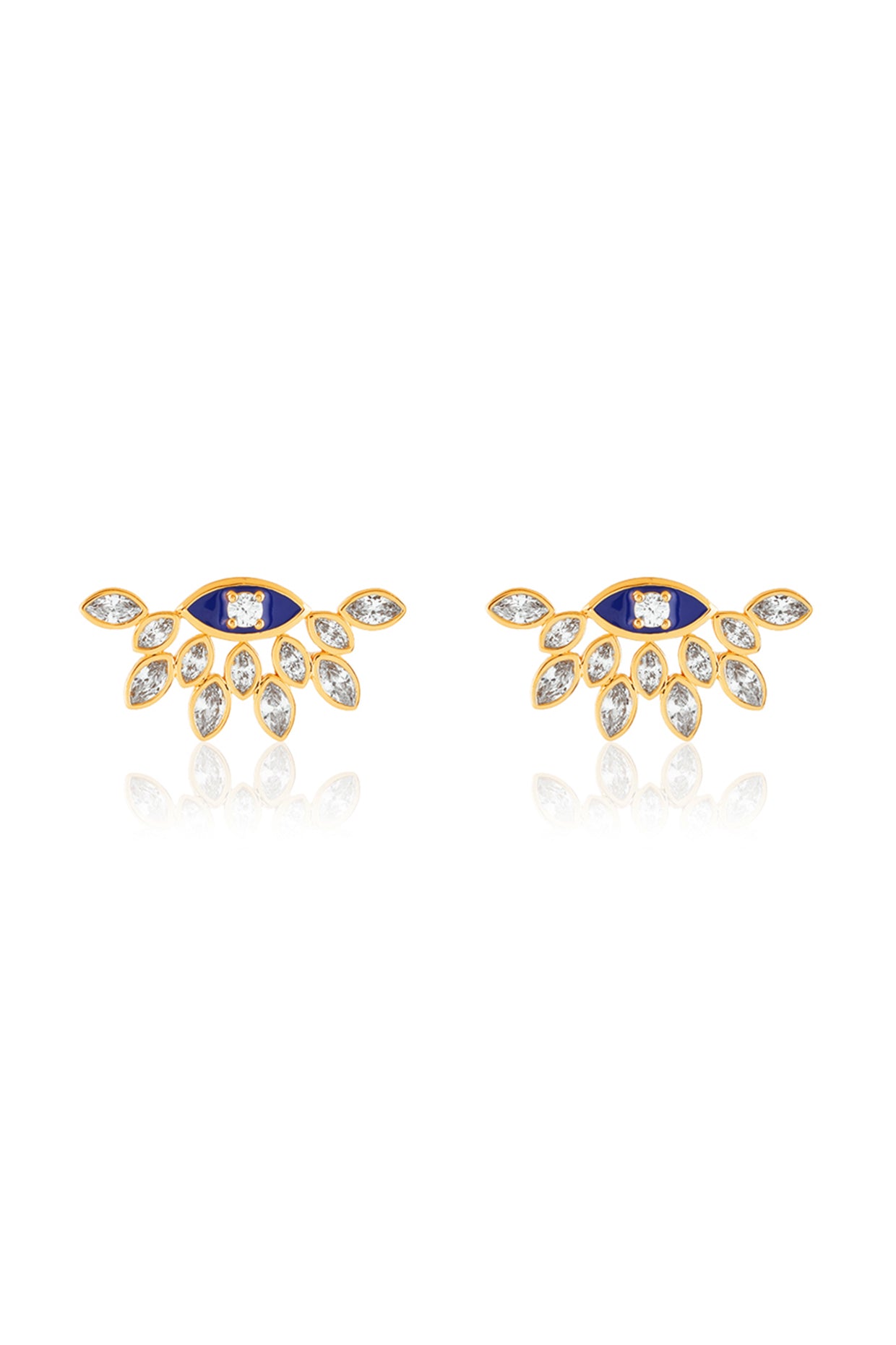 Aura Eye Studs In 18kt Gold Plated