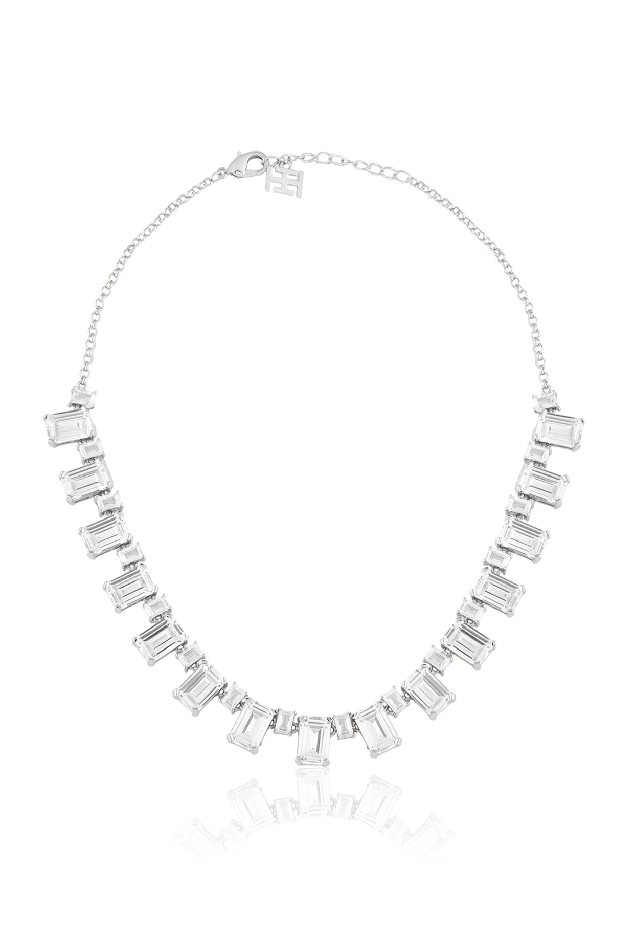 Colette Collar Necklace In Rhodium Plated