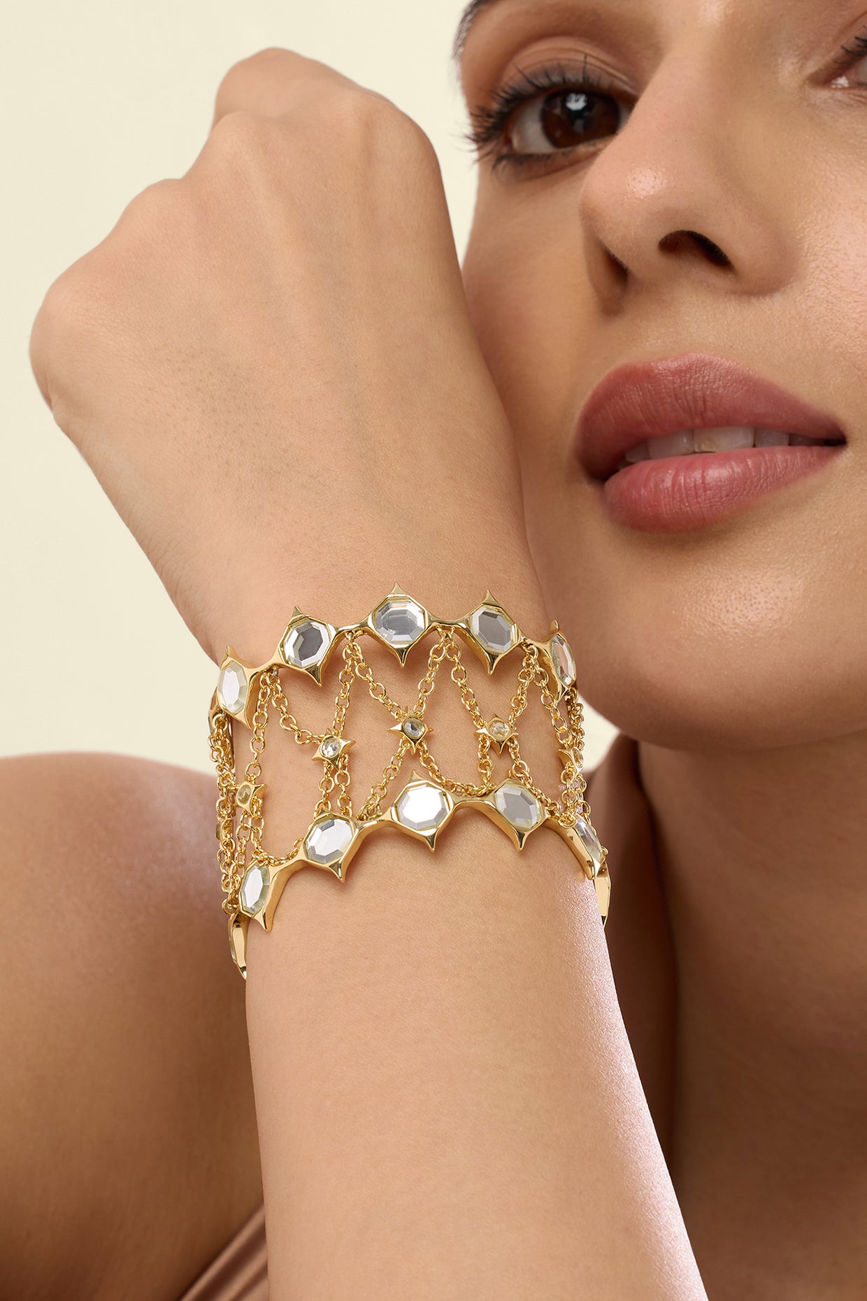 Angel Dust Mirror Statement Cuff 18Kt Gold Plated