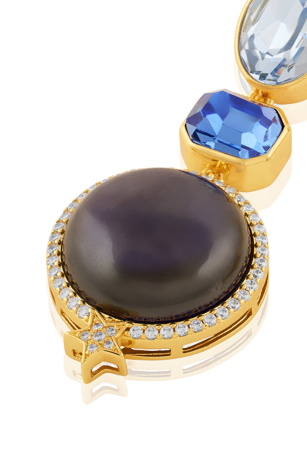 Kosher Statement Danglers In 18Kt Gold Plated