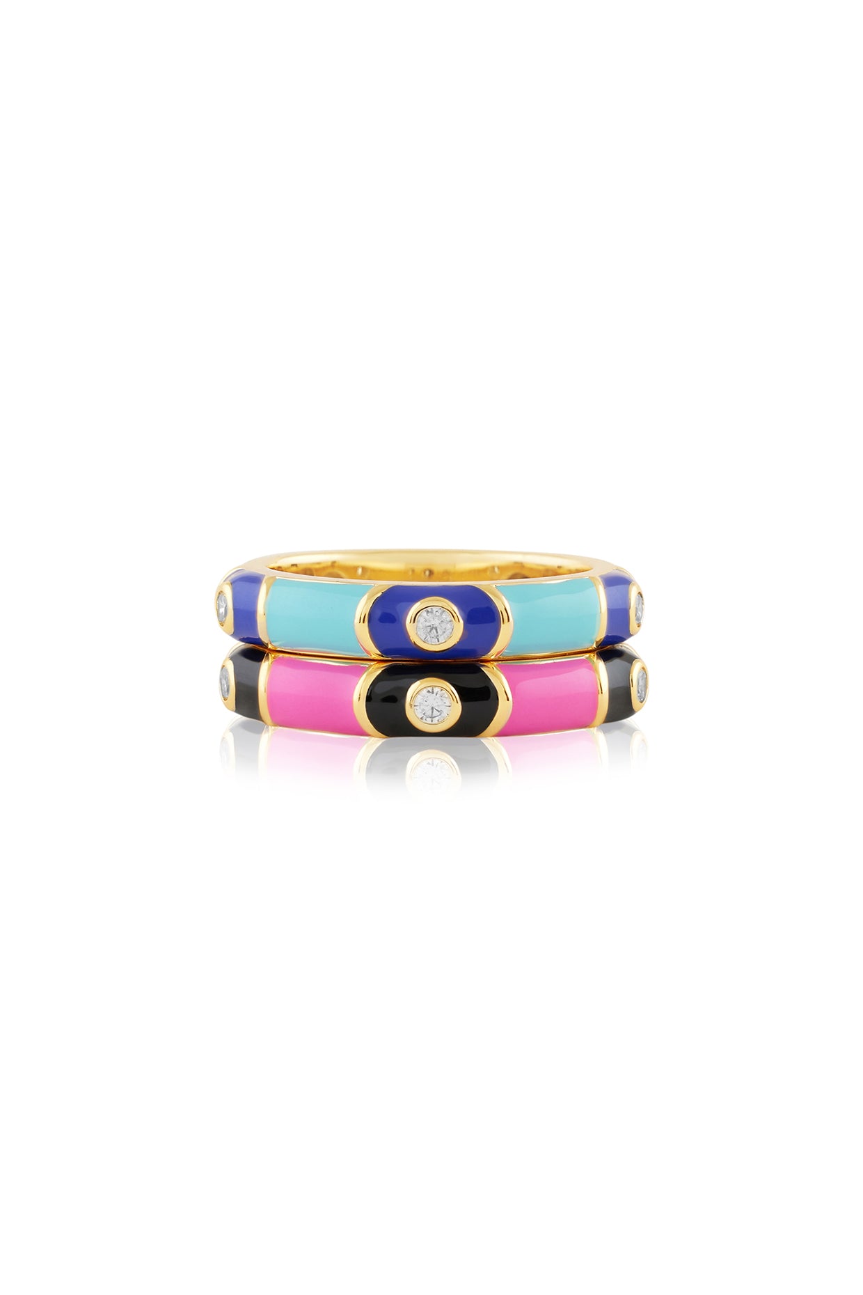 Guardian Glam Ring Stack In 18kt Gold Plated
