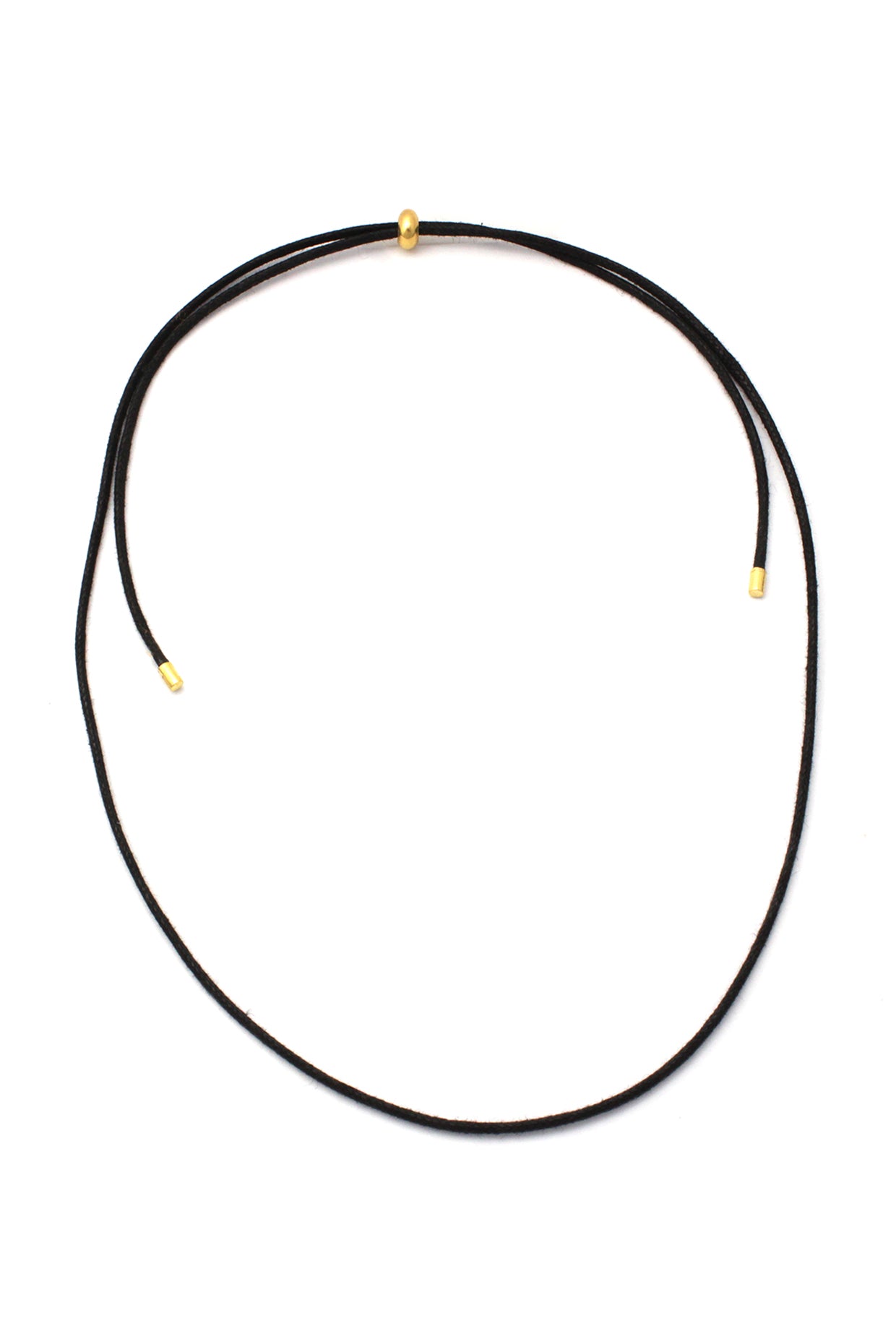 18Kt Gold Plated Leather Cord Adjutable Necklace