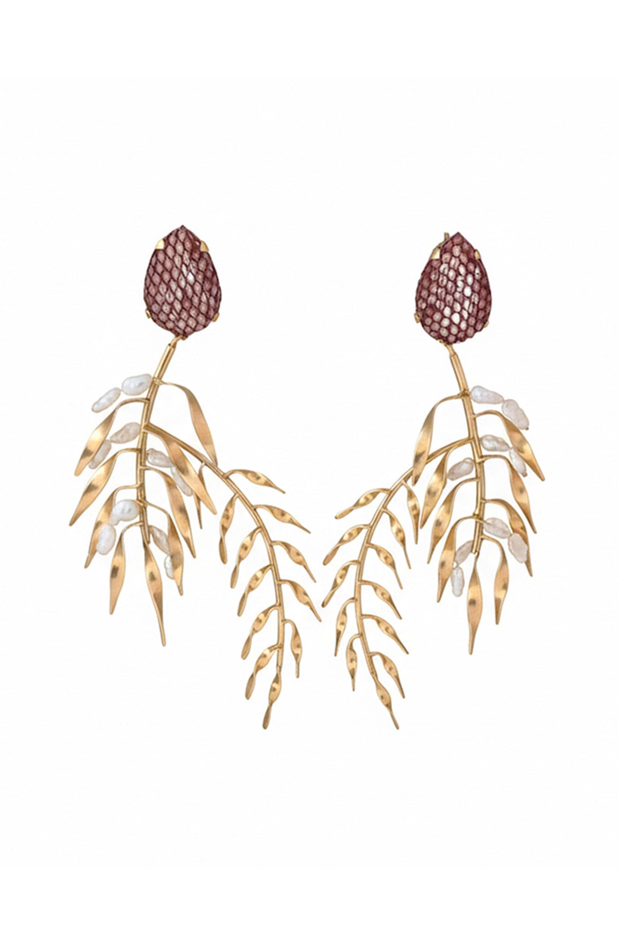 Gilded Grasslands Statement Earrings