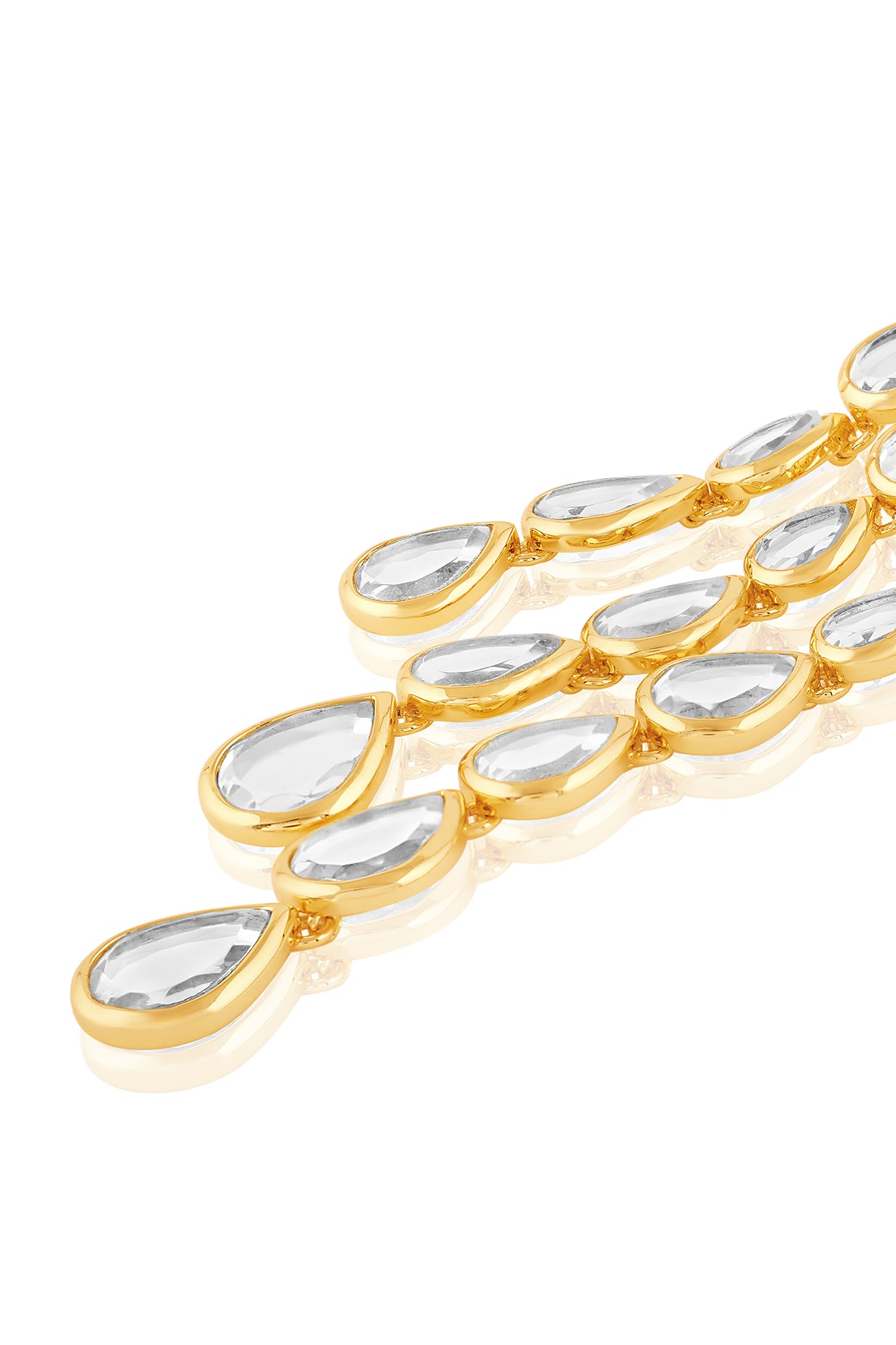 Limelight Mirror Drop Cascading Earrings 18Kt Gold Plated