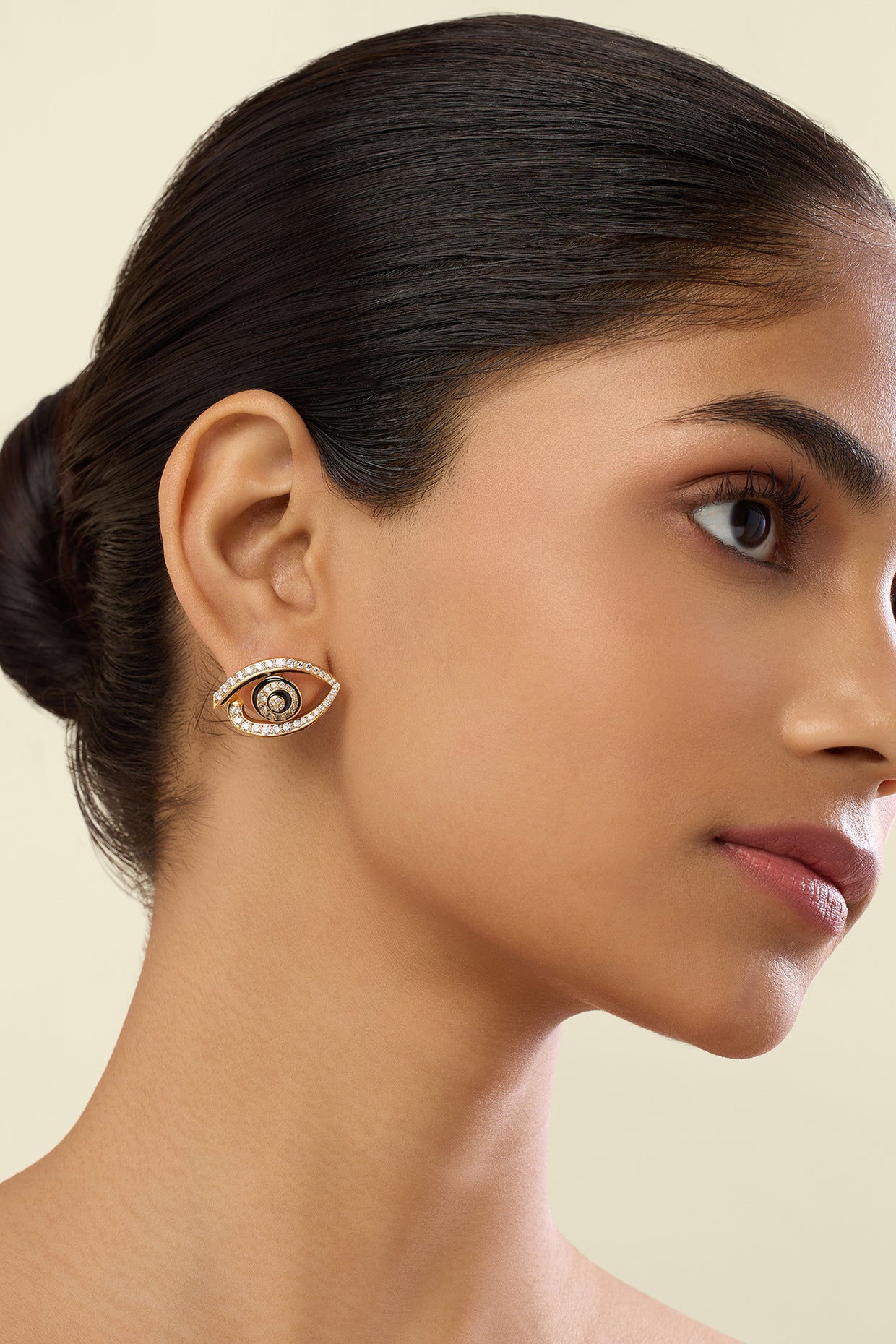 Somnia Eye Studs In 18Kt Gold Plated