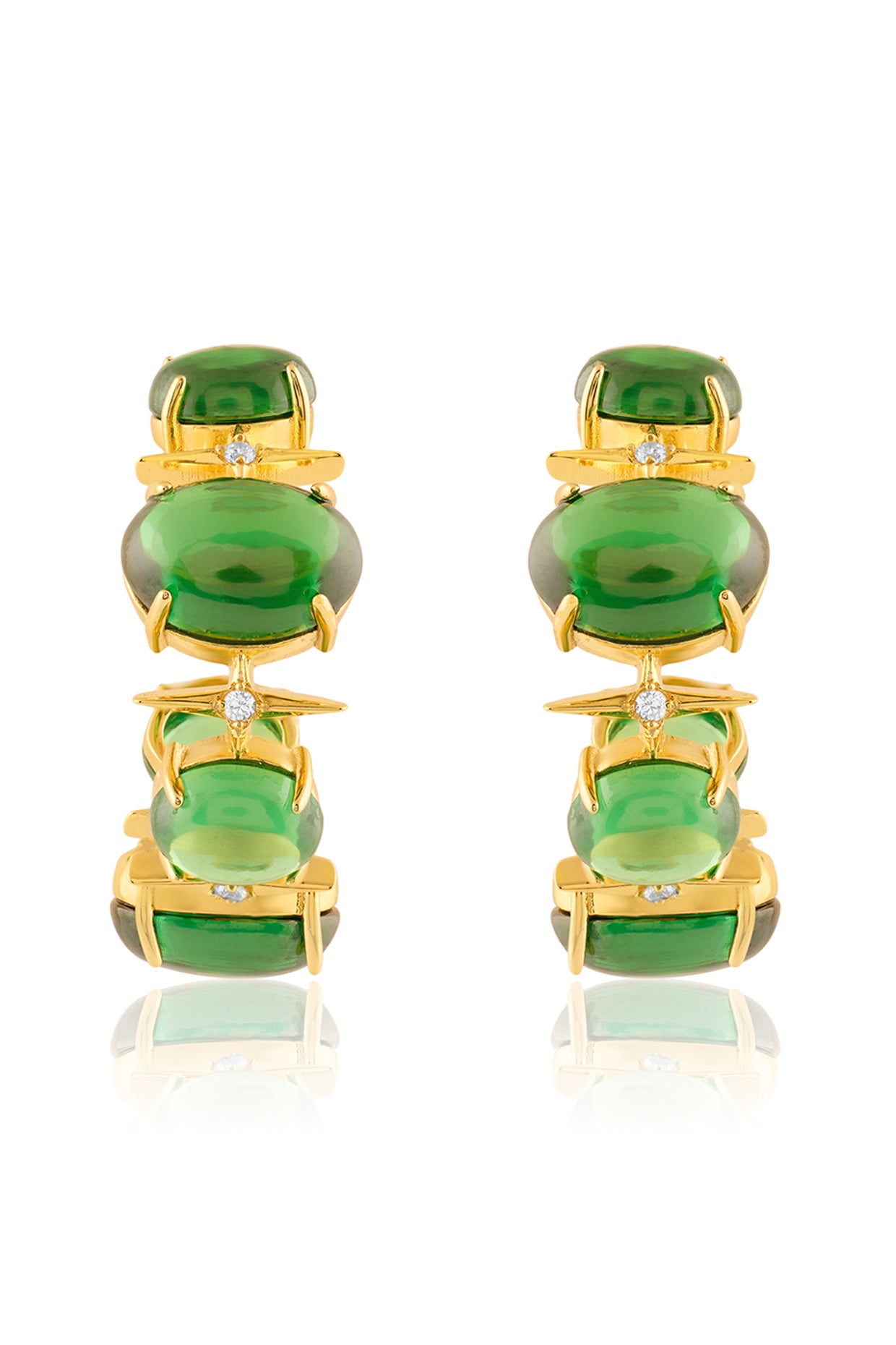 Shef's Spikes Hoops In 18Kt Gold Plated