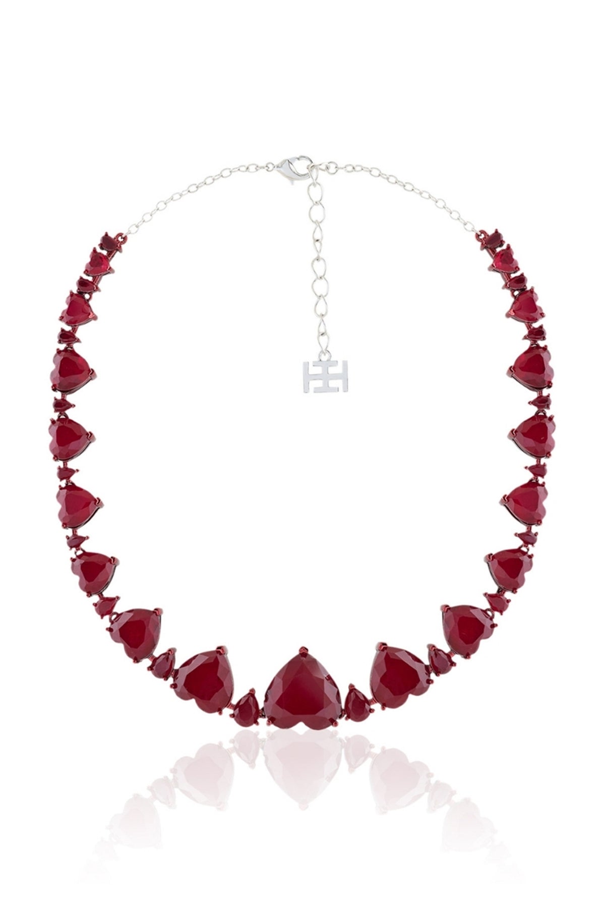 Reverse Hearts Ruby Botox Necklace