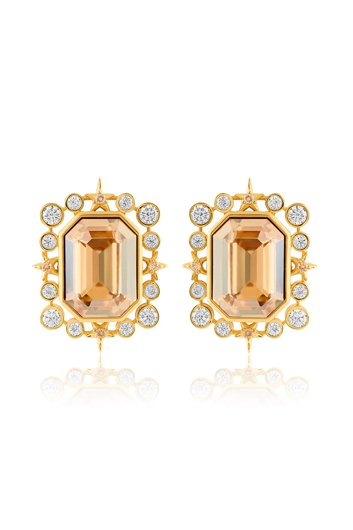 Priya's Celestial Dreams Statement Studs In 18Kt Gold Plated