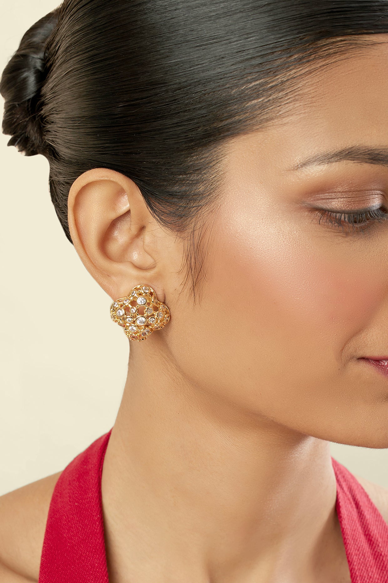 Fino Statement Studs In 18Kt Gold Plated