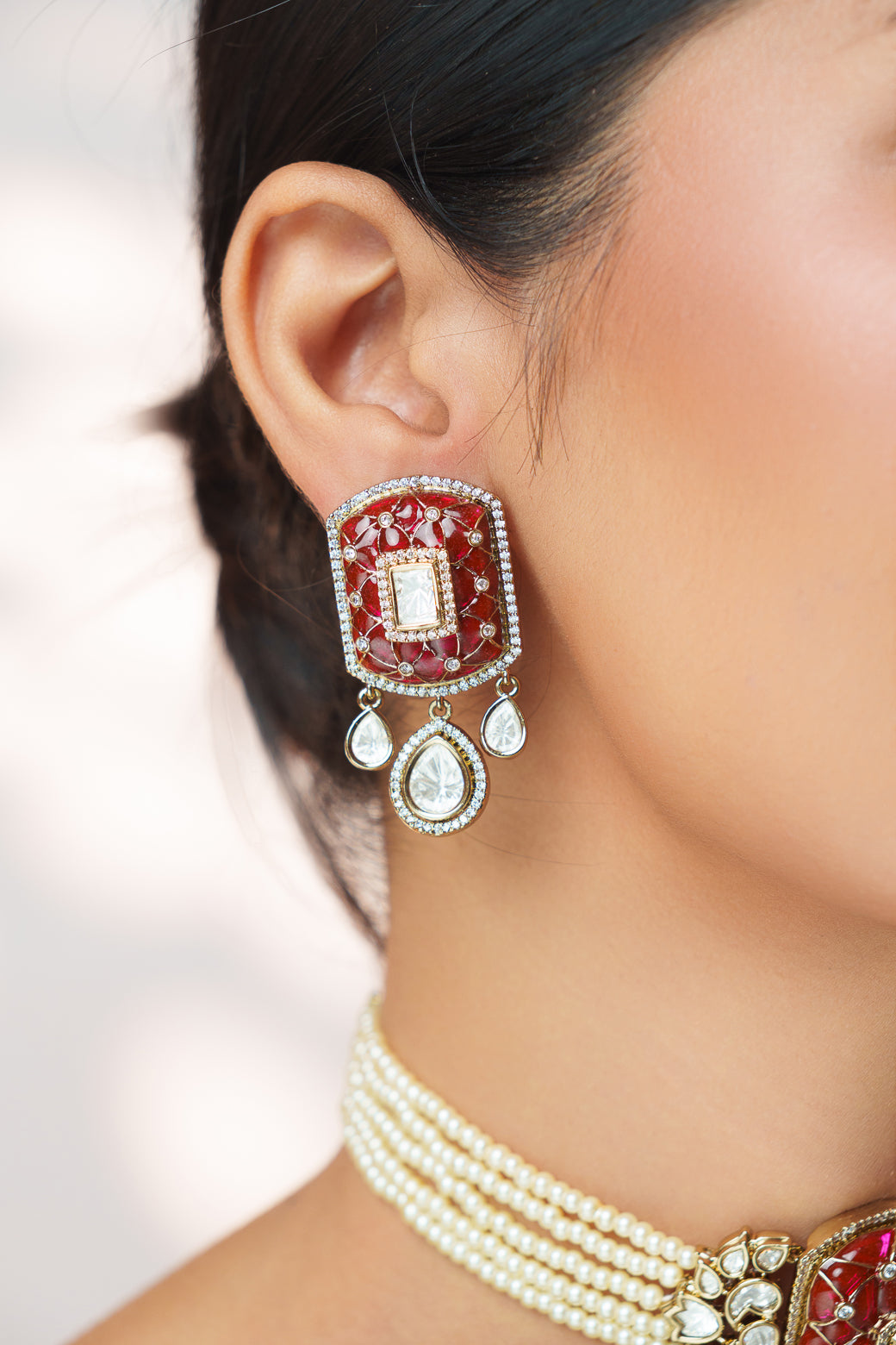 Kayra Pink Polki Choker