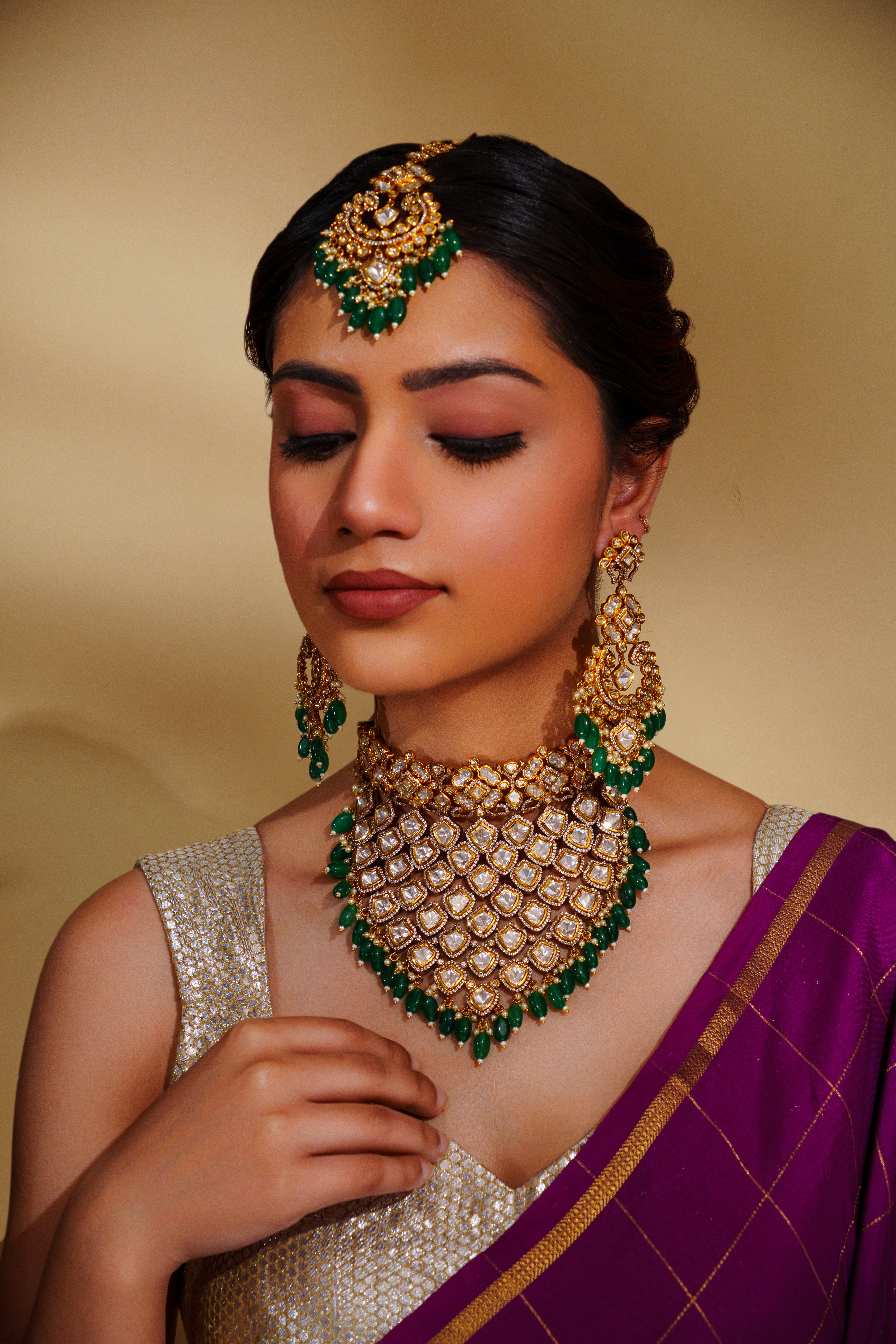 Gul Kundan Necklace Set