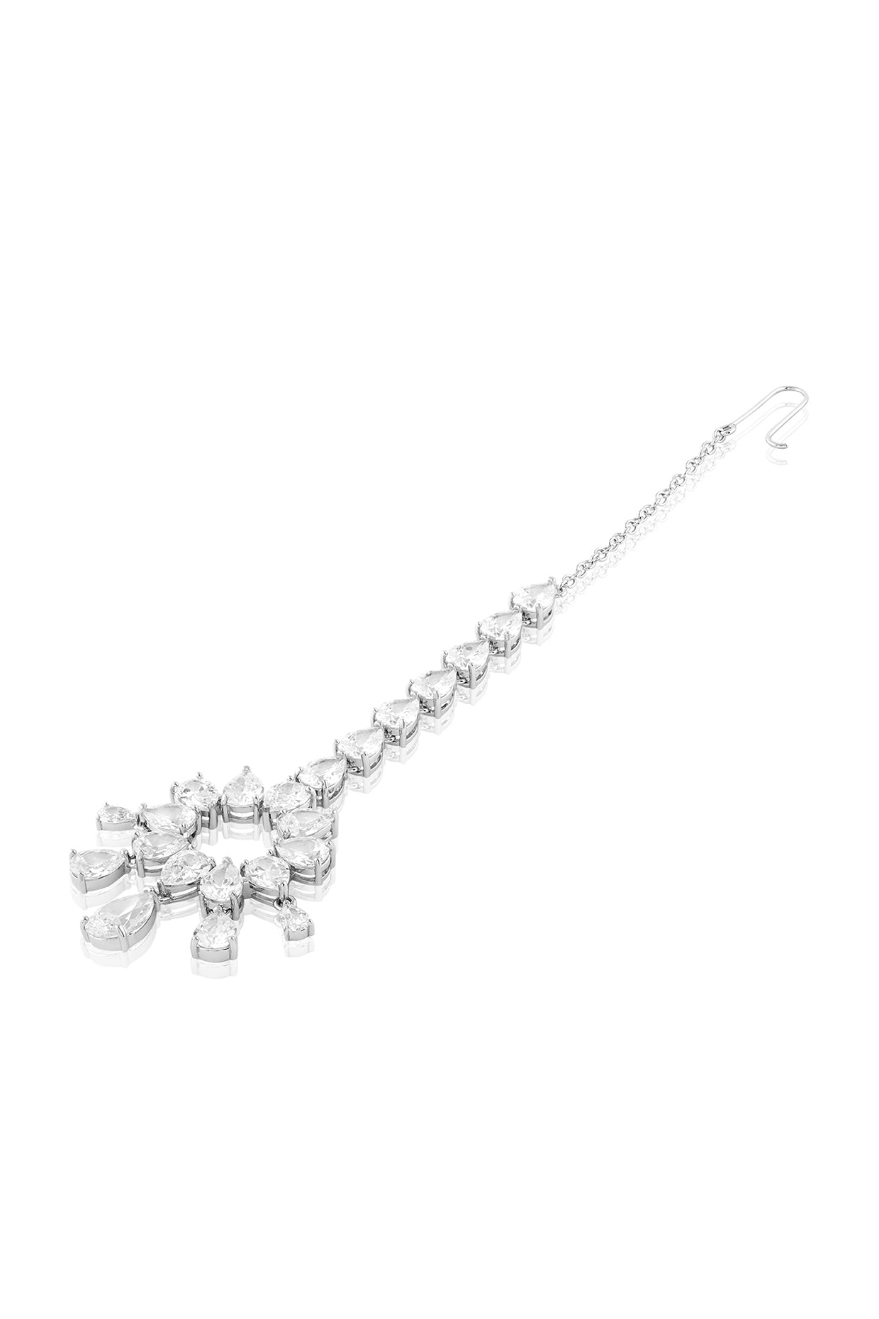 Celestial Radiance Maangtika In Rhodium Plating