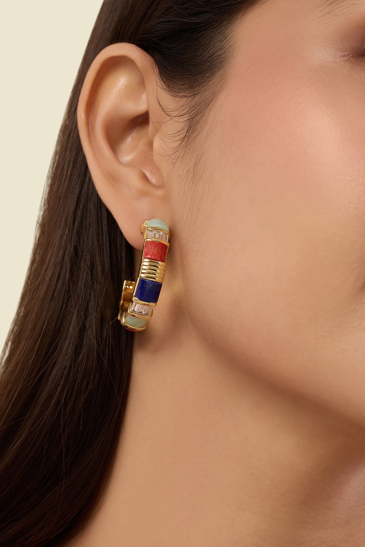Solstice Hoops 18kt Gold Plated