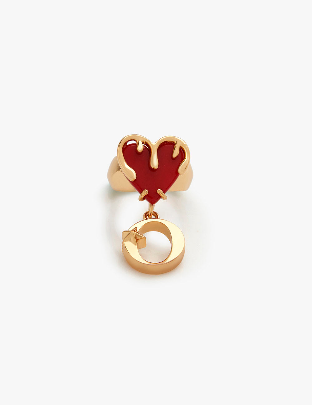 22kt Gold Plated Initial Heart Ring
