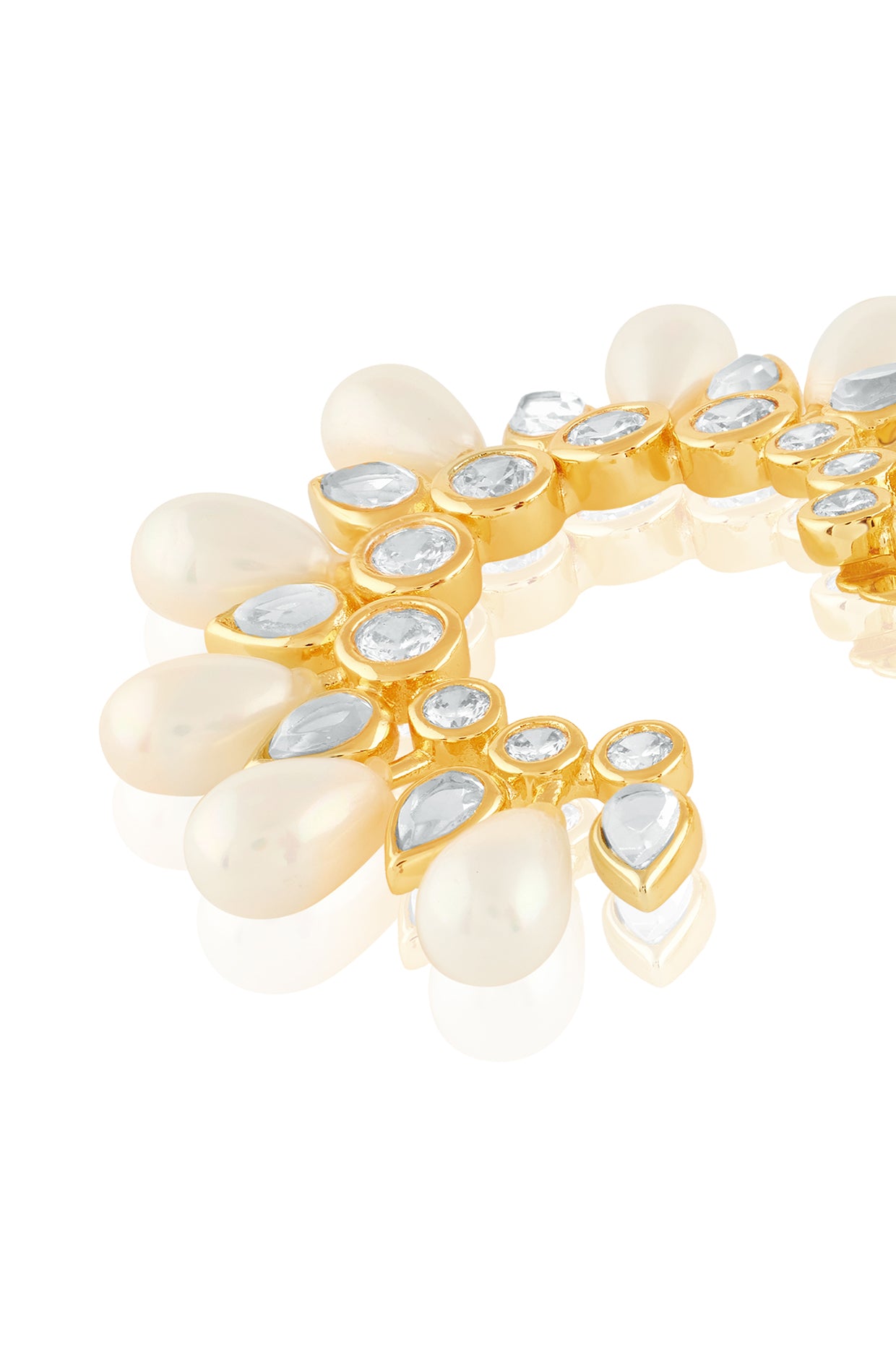 Paradise Dew Pearl Hoop Earrings 18Kt Gold Plated