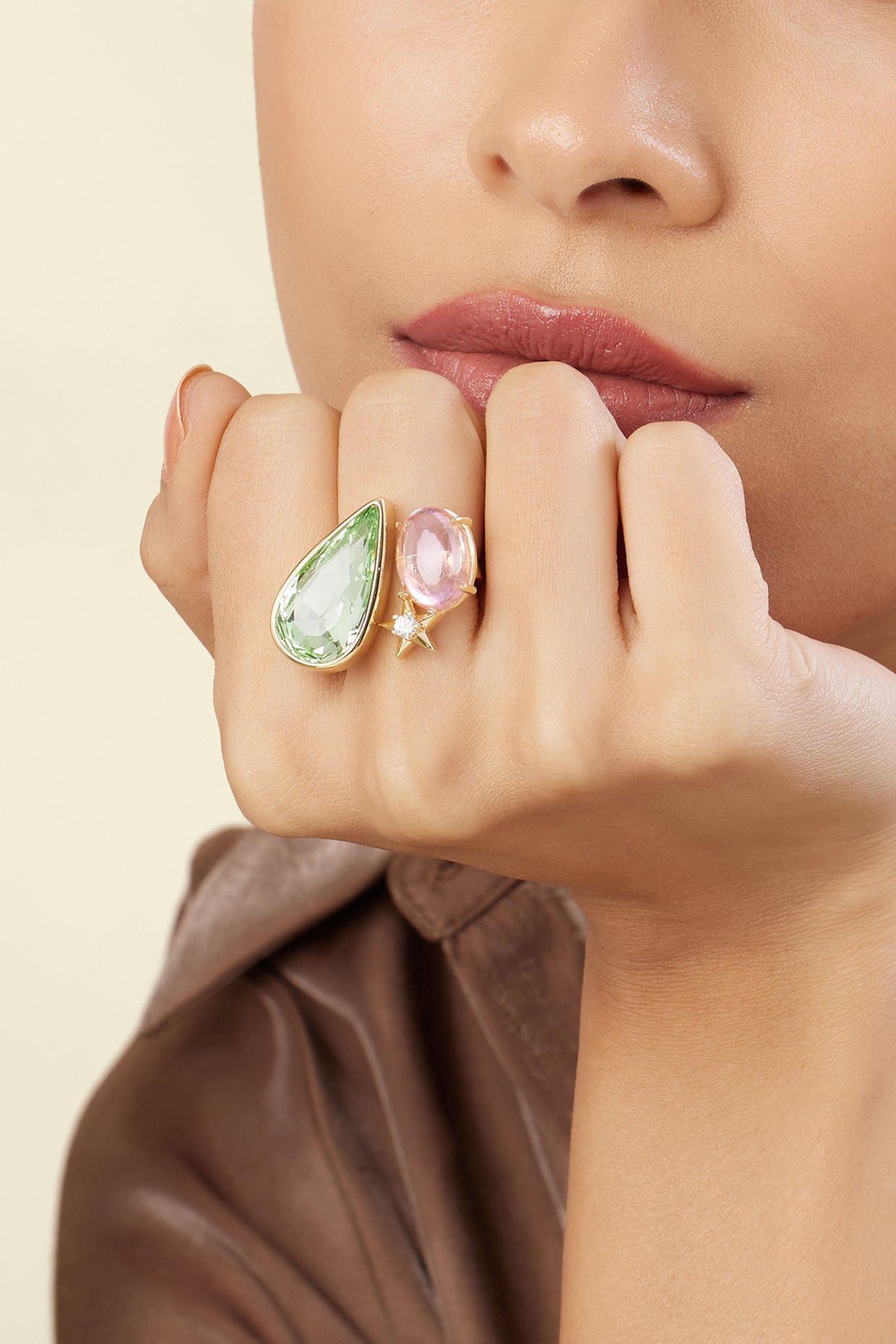 Supernova Statement Ring In 18Kt Gold Plated
