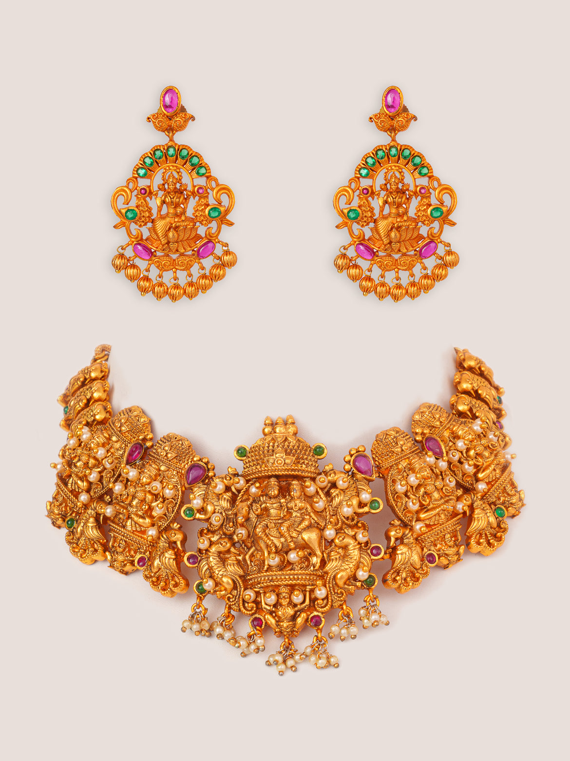 Shivaka Temple Kundan Necklace Set