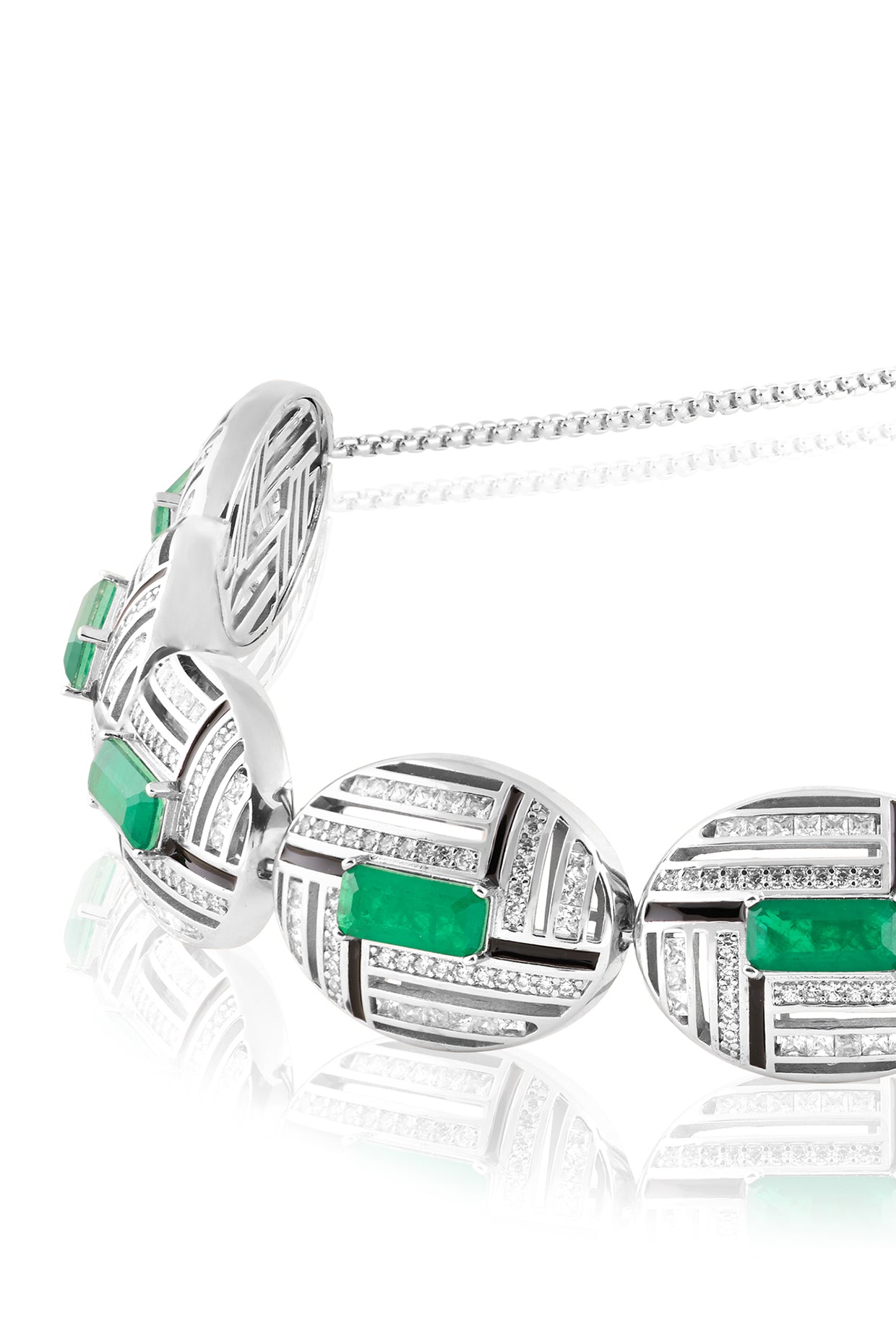 Odette Choker Necklace In Rhodium Plated