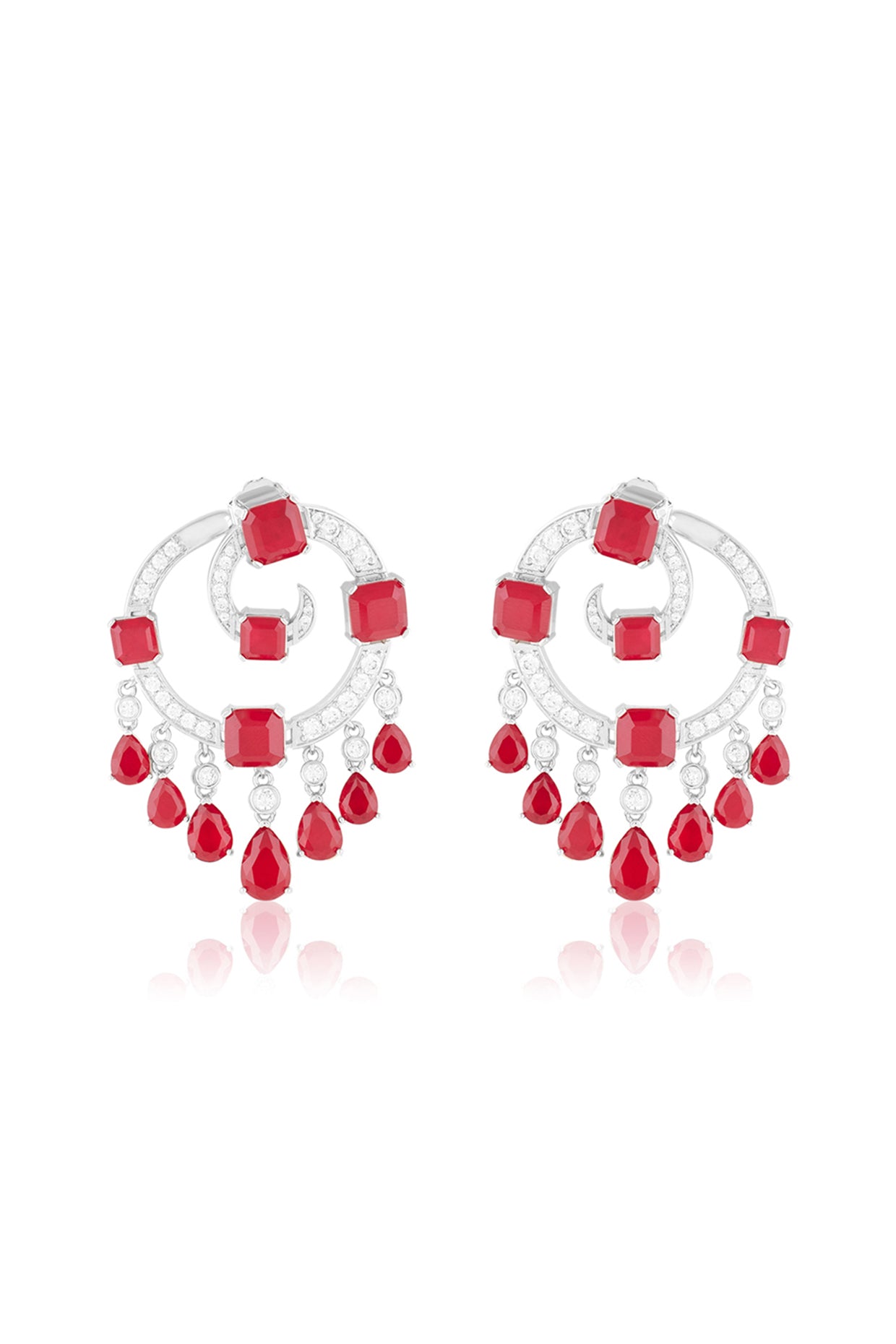 Ruby Moon Luxe Baalis In Rhodium Plating