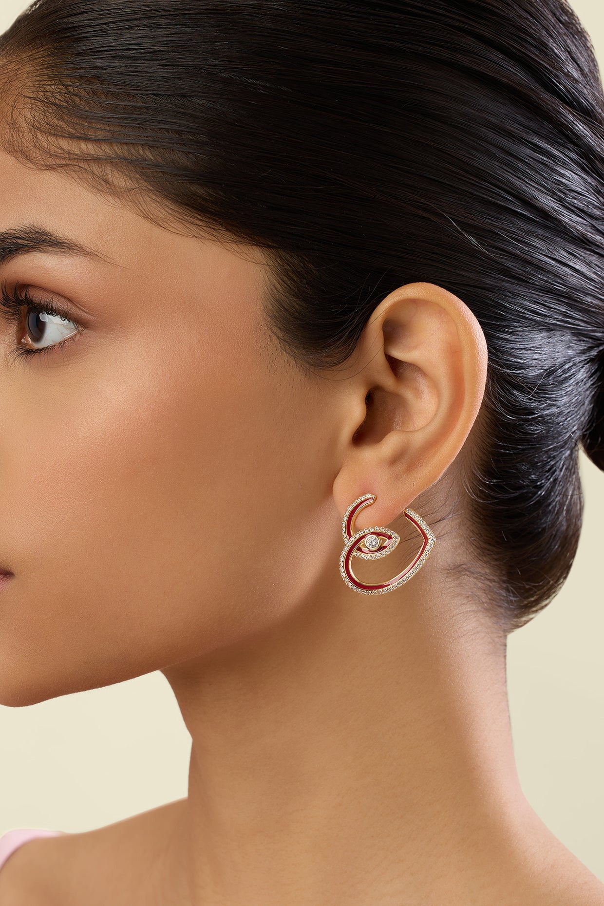 Gala Heart Hoops In 18Kt Gold Plated